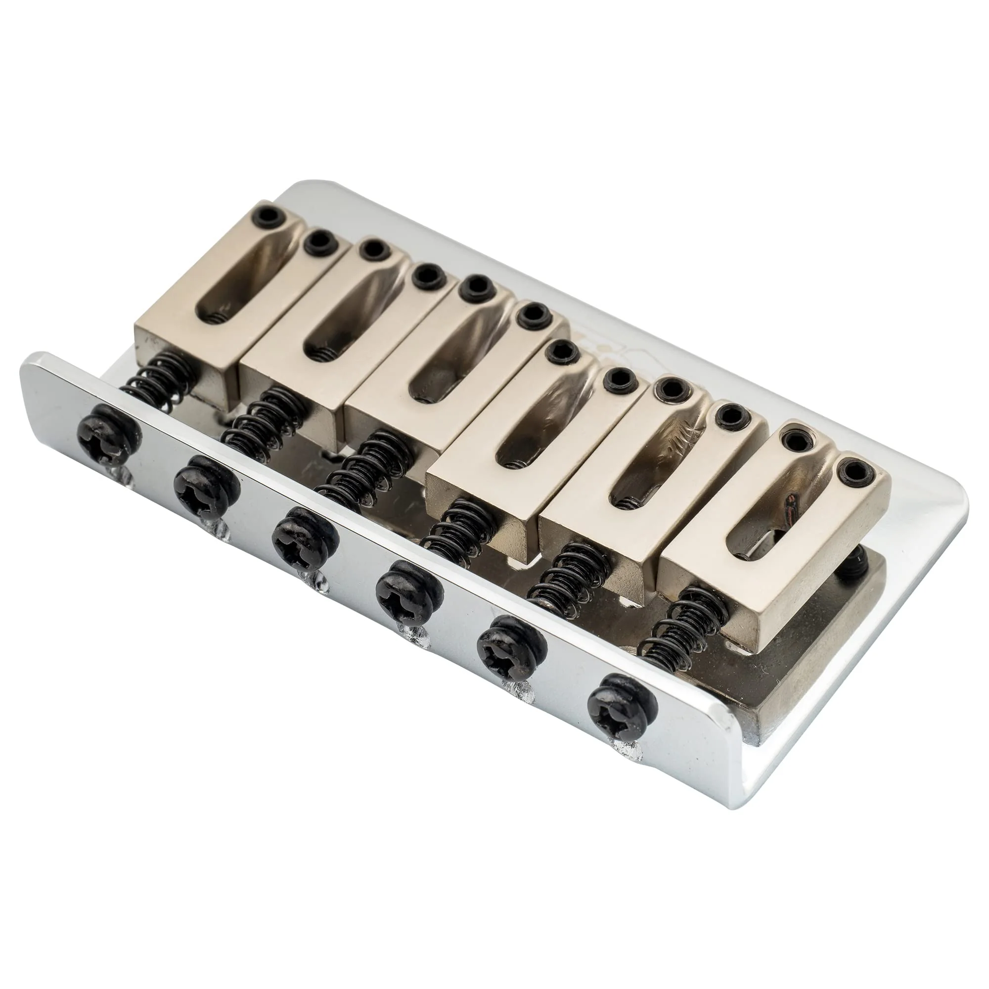 Wilkinson WOF01 52.5mm (2-1/16 inch) Hardtail Fixed Bridge for Squier/Mexico Fender Strat Electric Guitar, Chrome - Image 5