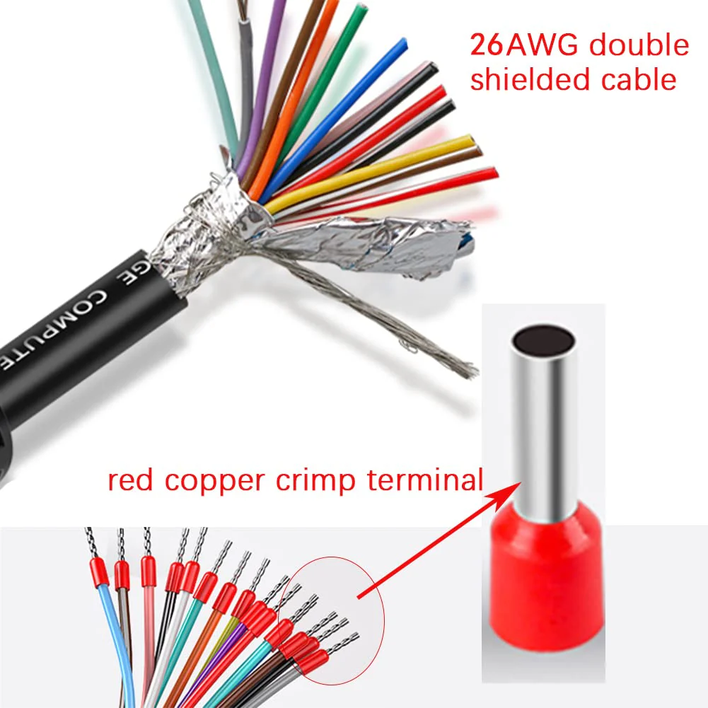 Willwewon 10Ft 3m 26AWG DB15 Male RS232 15 Pin Serial Extension Cable, RS232 D-SUB DB15 Serial to 15 Bare Wire Breakout Board Connector - Image 3