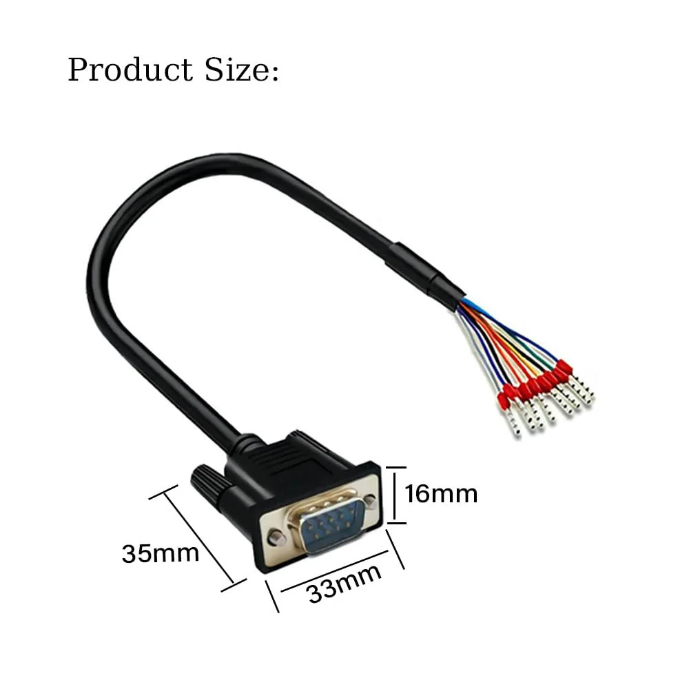 Willwewon 10Ft 3m 26AWG DB9 Male RS232 9 Pin Serial Extension Cable, RS232 D-SUB DB9 Serial to 9 Bare Wire Breakout Board Connector - Image 2