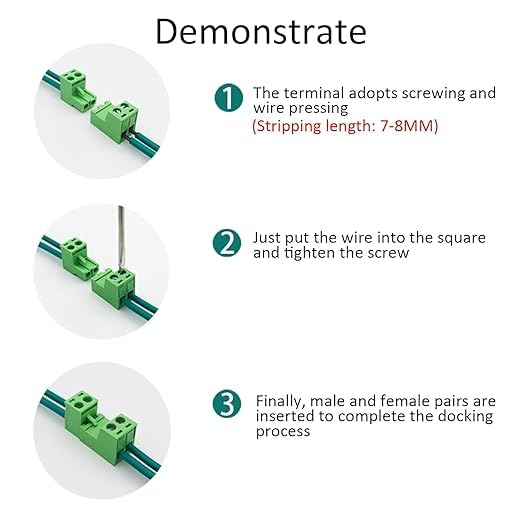 Willwewon Set of 5 12 Pin 2EDGRK 5.08 mm Pitch Pluggable PCB Screw Terminal Connector for Socket Panel Mount 12-pin (5 sets) - Image 3