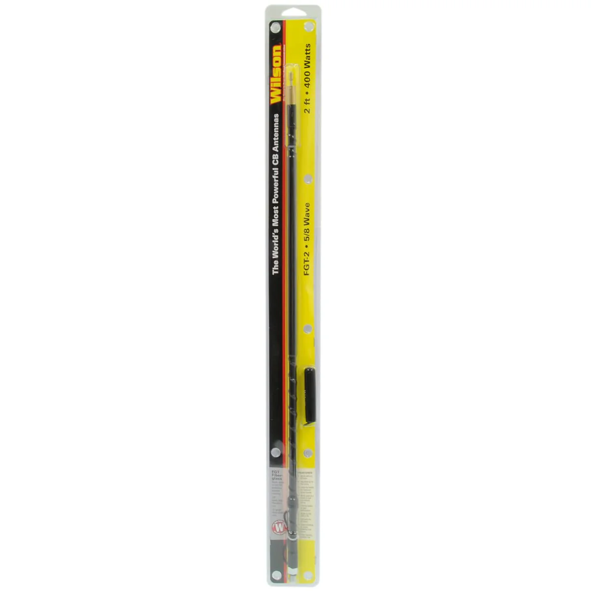 Wilson Antennas 305-480 Tunable 2-Foot Silver Load FGT Series Fiberglass Tip AM|FM CB Antenna 400W SWR Fine-Tuning, Static-Reducing Cap, AM|FM Ready, Black - Image 4