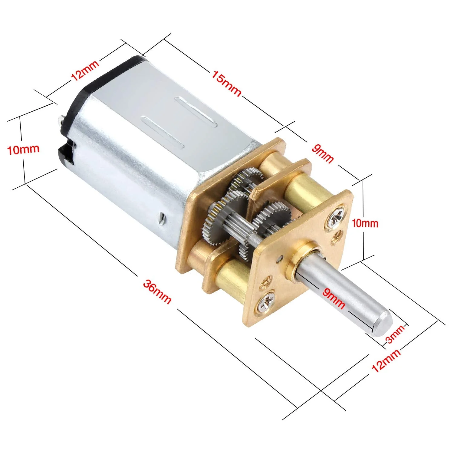 WiMas DC 6 V 30 RPM Micro Gear Motor, Mini Short Shaft Torque Gear Motor, for RC Car Robot Model DIY Motor, Pack of 3 - Image 2