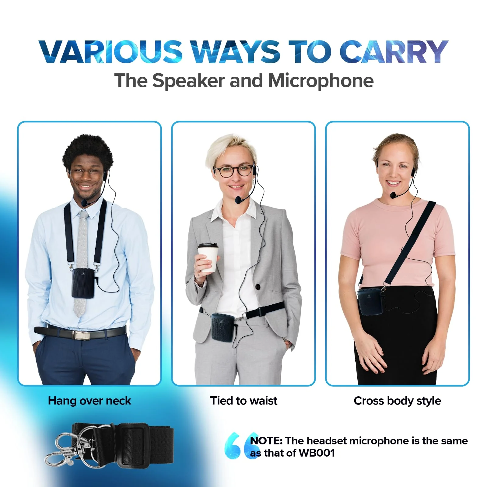WinBridge Portable Voice Amplifier with Wired Headset Microphone, Small Bluetooth Speaker with Mic,Personal Microphone Speaker for Teachers, Trainers Coaches, Instructors, Tour guides, Public Speakers - Image 4