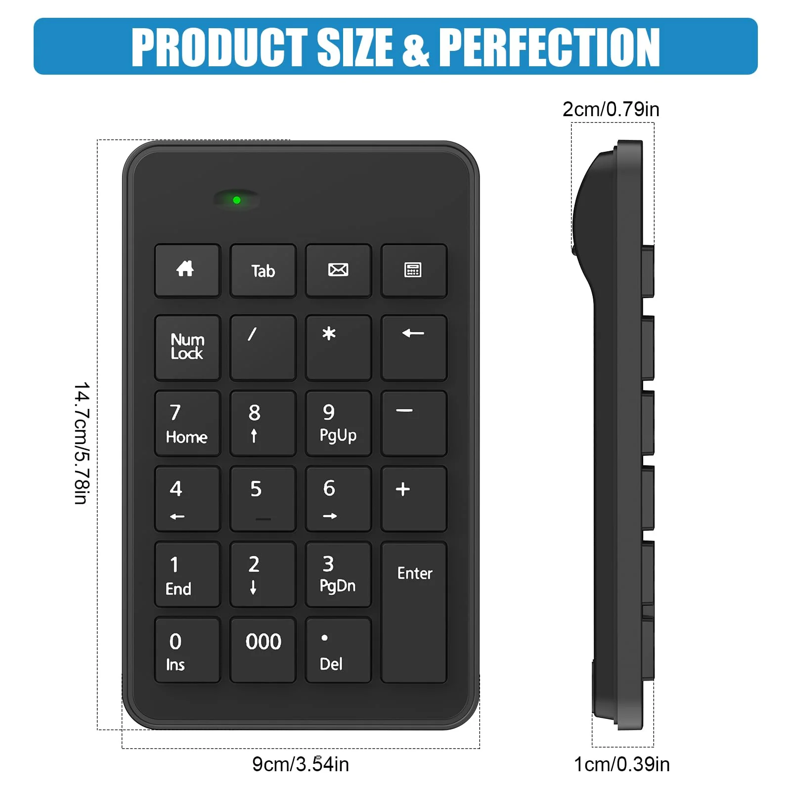 Wired 10-Key USB Keypad Number Pad – Portable Numeric Keypad Keyboard for Laptop, PC and Desktop | Computer Accessories Numpad for ChromeBook Surface Notebook MateBook - Essential Office Data Entry - Image 2