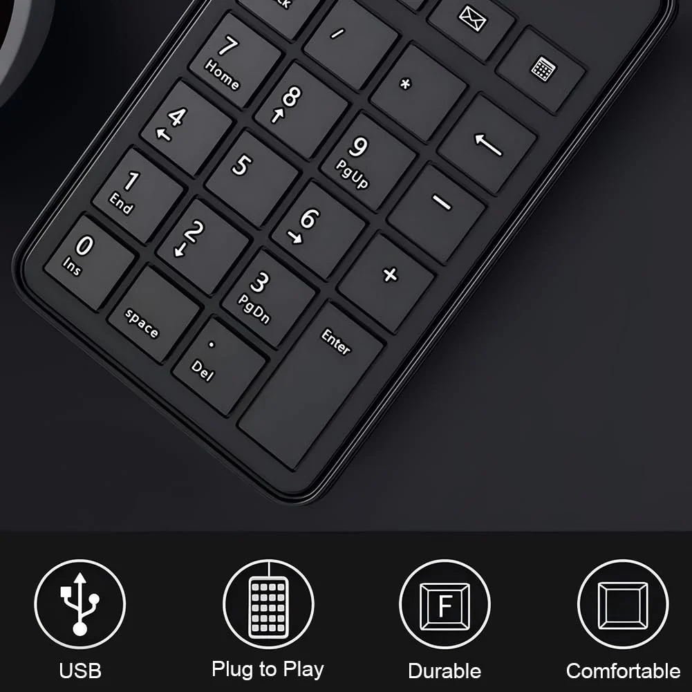 Wired 10-Key USB Keypad Number Pad – Portable Numeric Keypad Keyboard for Laptop, PC and Desktop | Computer Accessories Numpad for ChromeBook Surface Notebook MateBook - Essential Office Data Entry - Image 6