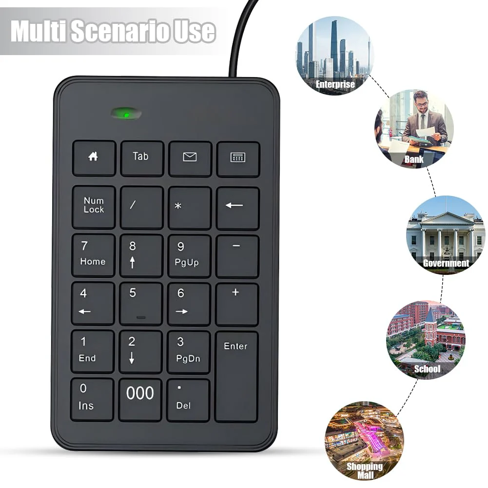 Wired 10-Key USB Keypad Number Pad – Portable Numeric Keypad Keyboard for Laptop, PC and Desktop | Computer Accessories Numpad for ChromeBook Surface Notebook MateBook - Essential Office Data Entry - Image 7