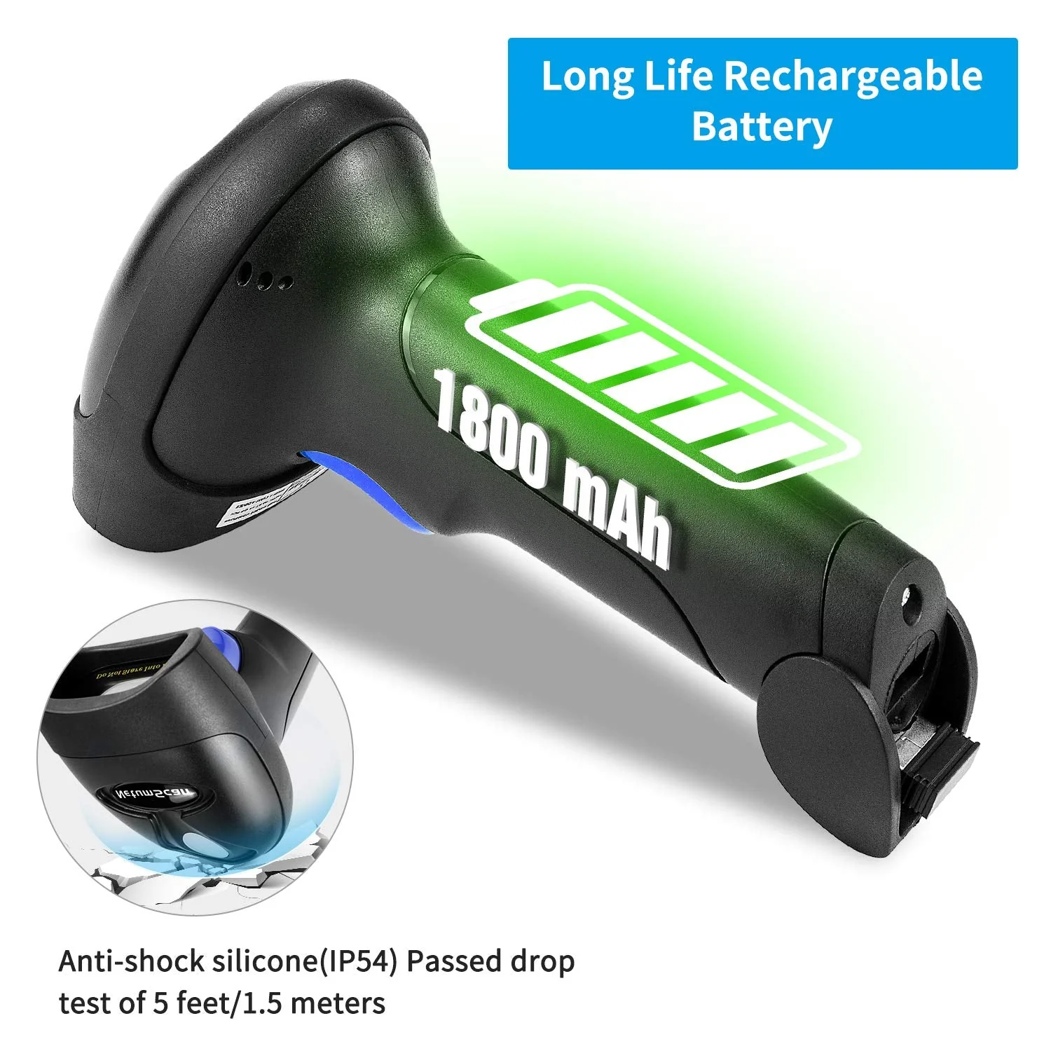 Wireless 1D 2D Barcode Scanner with Stand, NetumScan Portable Automatic QR Code Scanner Supports Screen Scan Handheld CMOS Image Bar Code Reader with USB Receiver for Warehouse POS and Computer 1D & 2D Barcode Scanner - Image 4