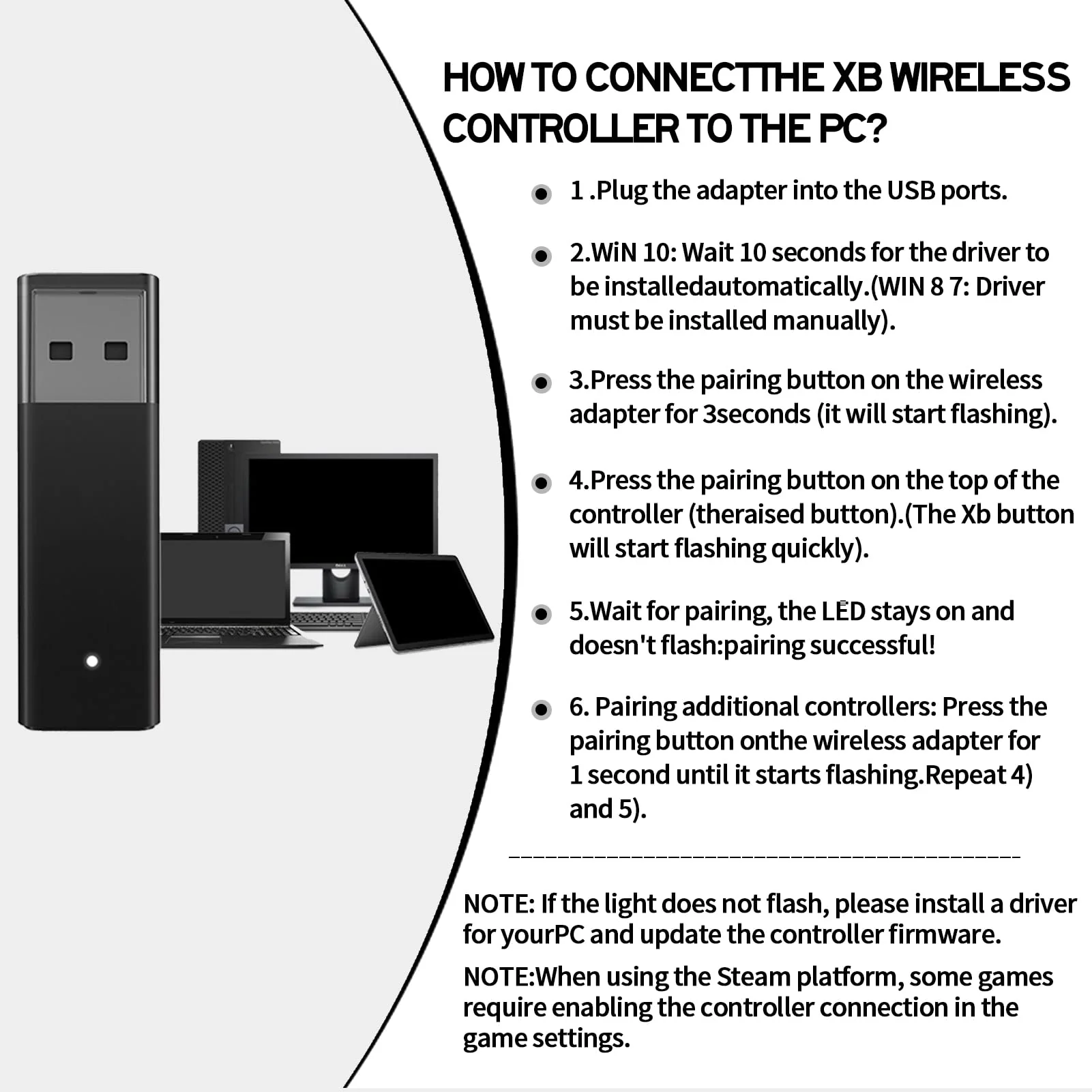 Wireless Adapter for Controller Xbox, Bluetooth Adapter for Controller Xbox One/Xbox One X S/Xbox Series X S/Elite, Compatible with Windows 10/11/8/8.1/7 - Image 5