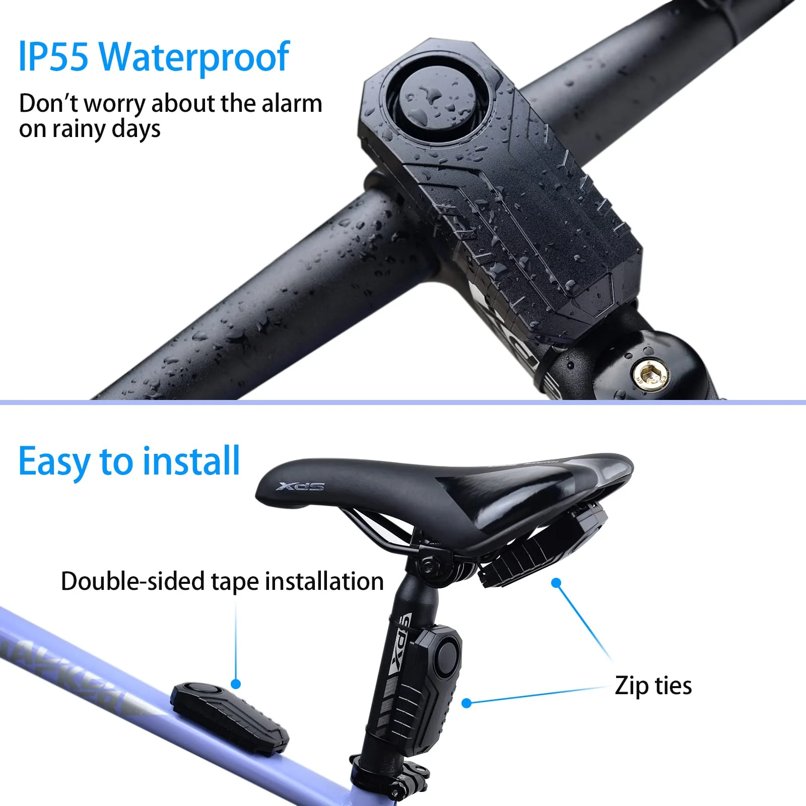 Wireless Bike Alarm with Remote, Anti-Theft Bicycle Motorcycle Alarm Wireless Security Vibration Motion Sensor Alarm, IP65 Waterproof Super Loud 113dB Alarm (2 Set) 2PK Bike Alarm - Image 4