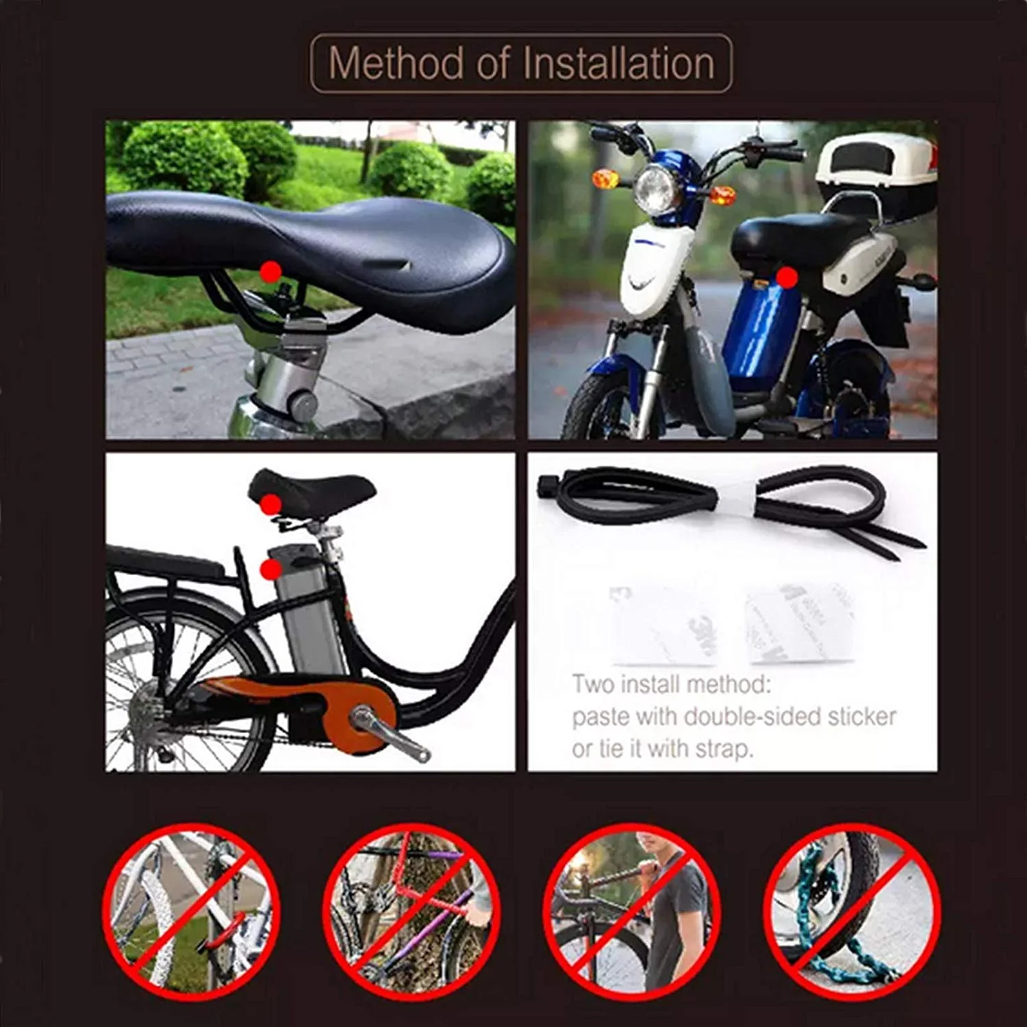 Wireless Bike Alarm with Remote, Anti-Theft Bicycle Motorcycle Alarm Wireless Security Vibration Motion Sensor Alarm, IP65 Waterproof Super Loud 113dB Alarm (2 Set) 2PK Bike Alarm - Image 8