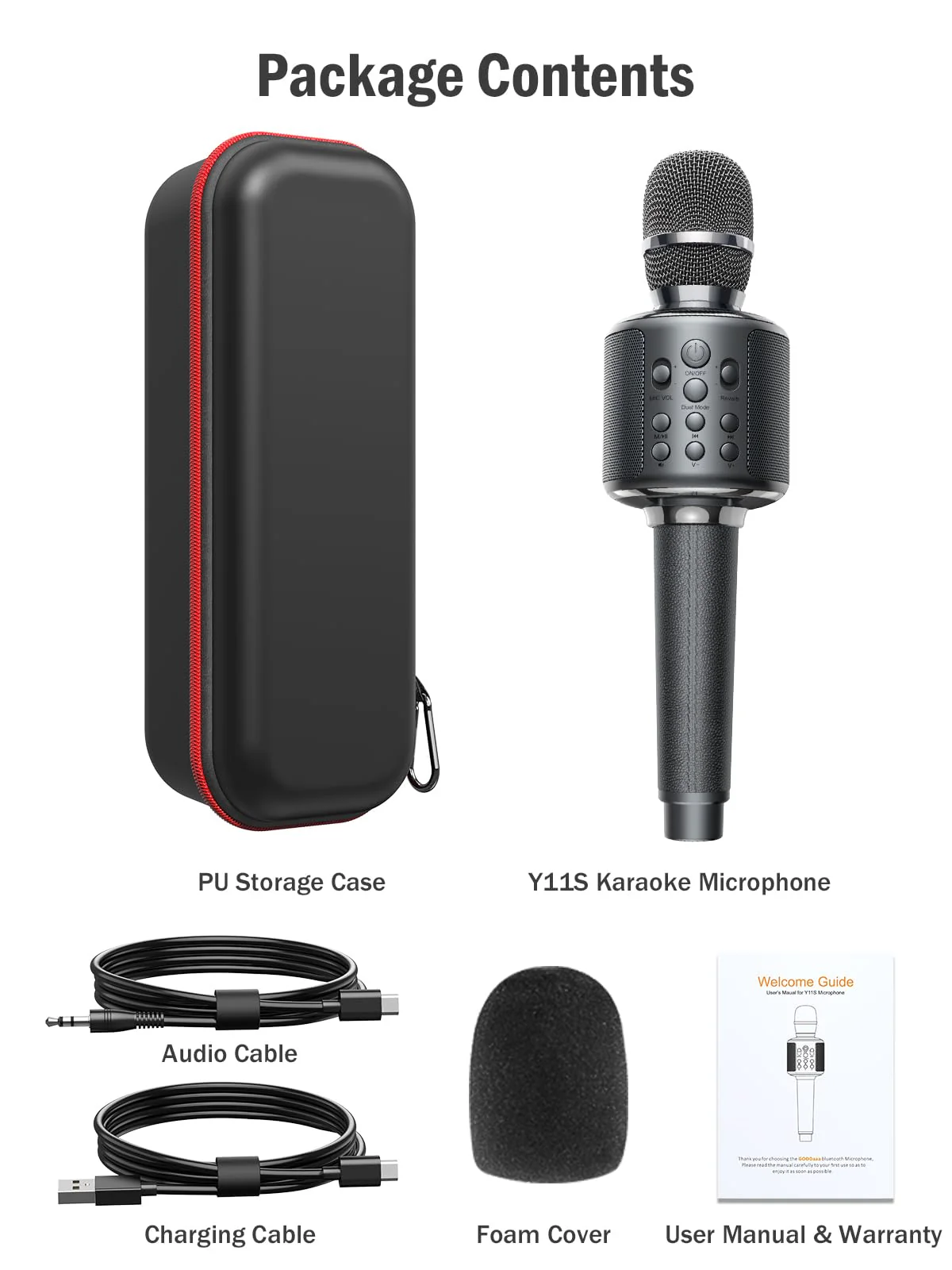 Wireless Bluetooth Karaoke Microphone, Built-in Loud Speaker for 10H Playback, Add Reverb/Duet Mode/Earbuds Monitoring, Portable Karaoke Machine for Entertainment & Singing Practice (Gray) Gray - Image 8