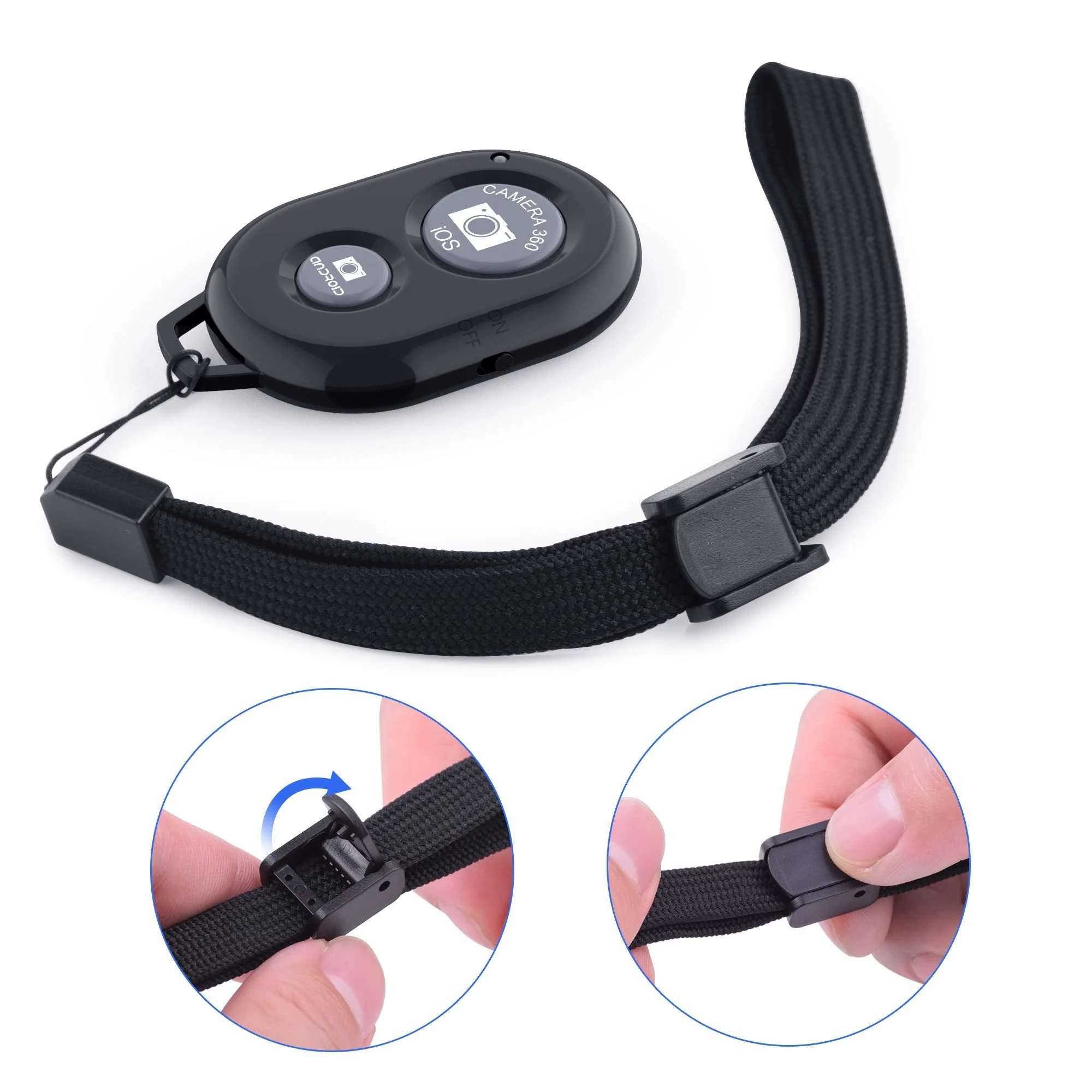 Wireless Camera Remote Shutter for Smartphones (2 Pack), Zttopo Wireless Phone Camera Remote Control Compatible with iPhone/Android Cell Phone - Wrist Strap Included Black&Blue Black+Blue - Image 6