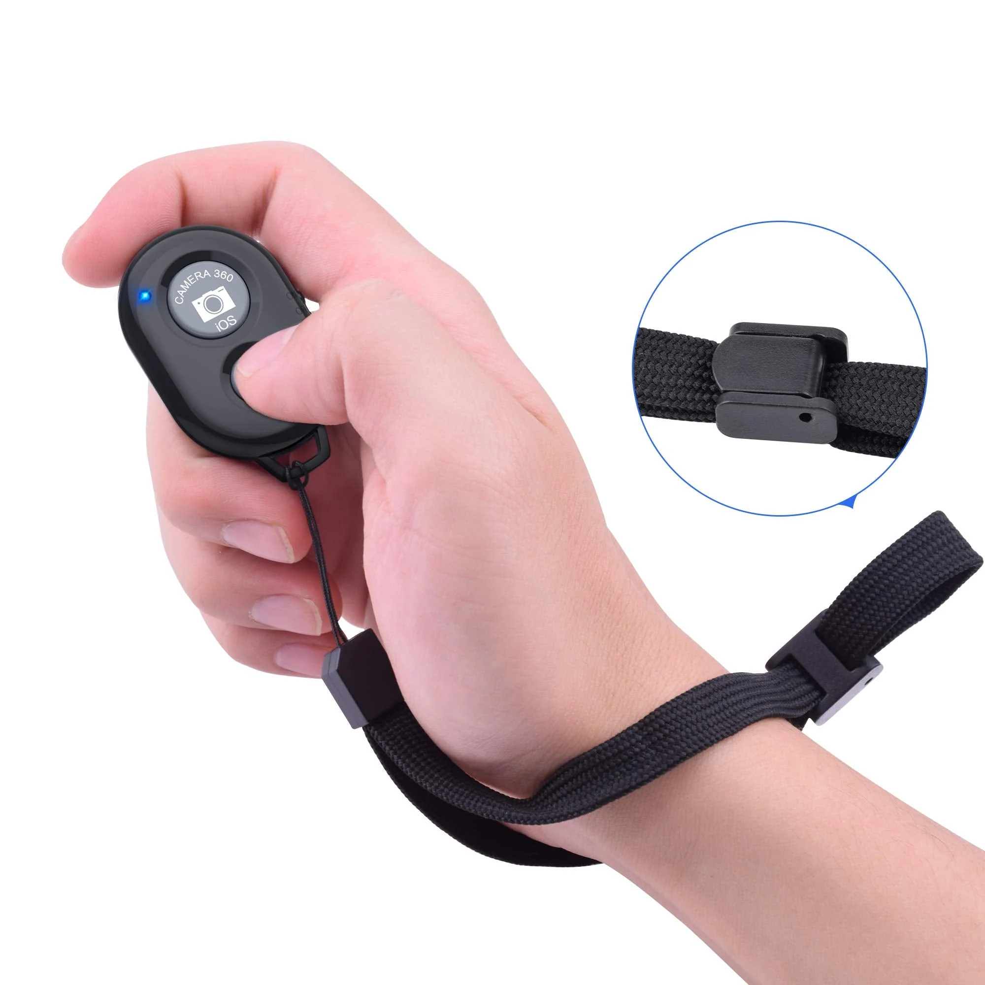 Wireless Camera Remote Shutter for Smartphones (2 Pack), Zttopo Wireless Phone Camera Remote Control Compatible with iPhone/Android Cell Phone - Wrist Strap Included Black&Blue Black+Blue - Image 7