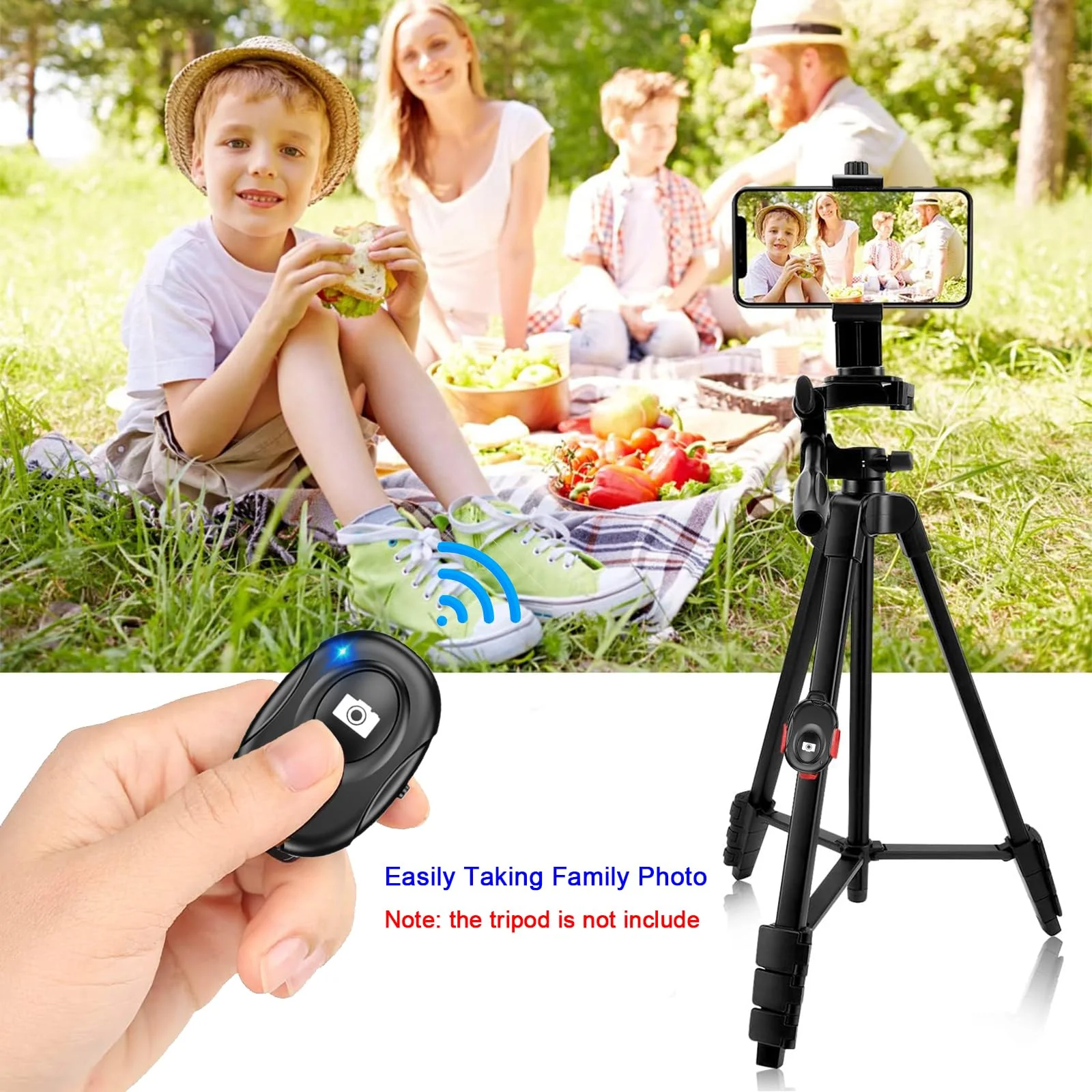 Wireless Camera Shutter Clicker | Camera Shutter Remote Control for iPhone & Android Smartphones | Wireless Remote Control Selfie Button - Includes Wrist Strap, Black - Image 3