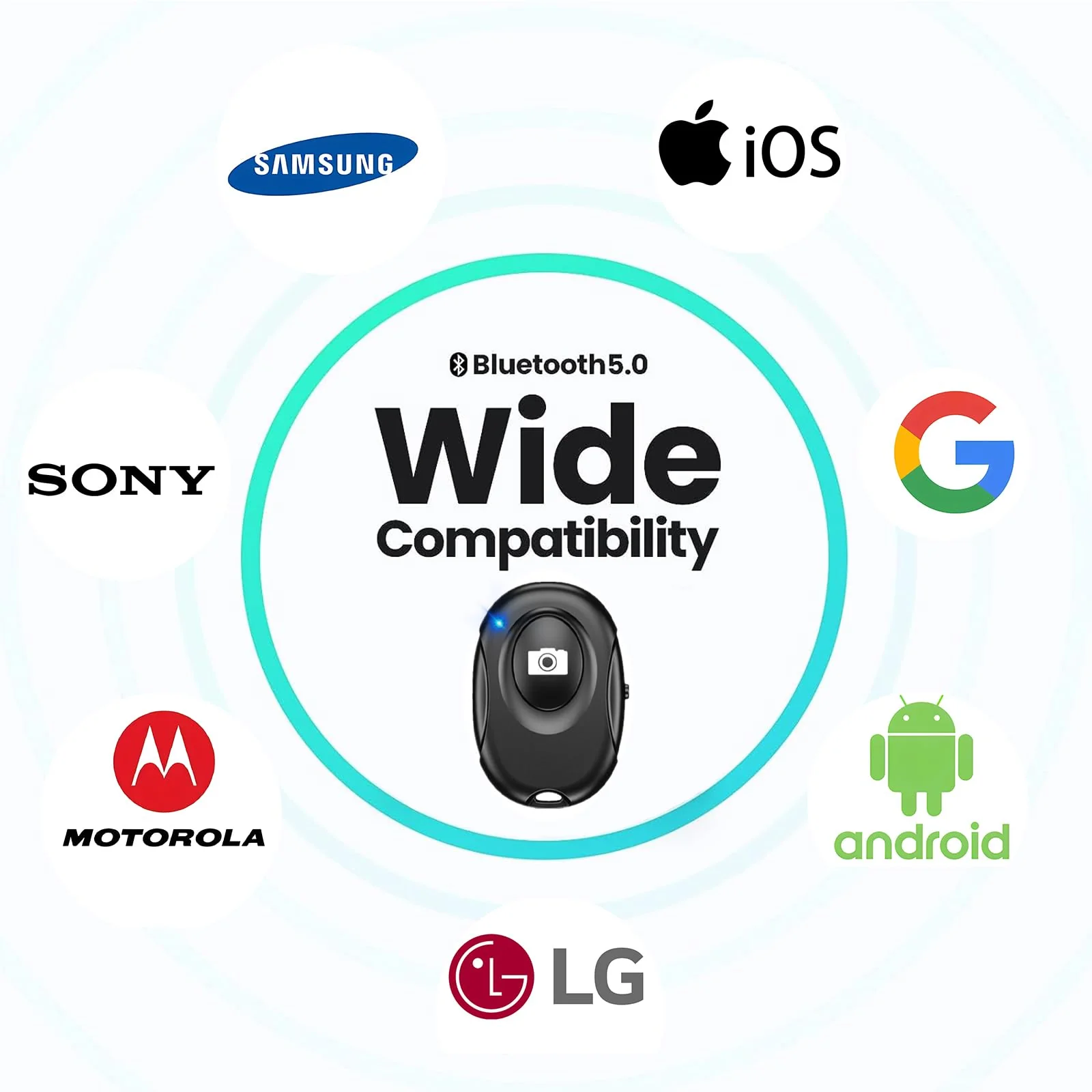 Wireless Camera Shutter Clicker | Camera Shutter Remote Control for iPhone & Android Smartphones | Wireless Remote Control Selfie Button - Includes Wrist Strap, Black - Image 5