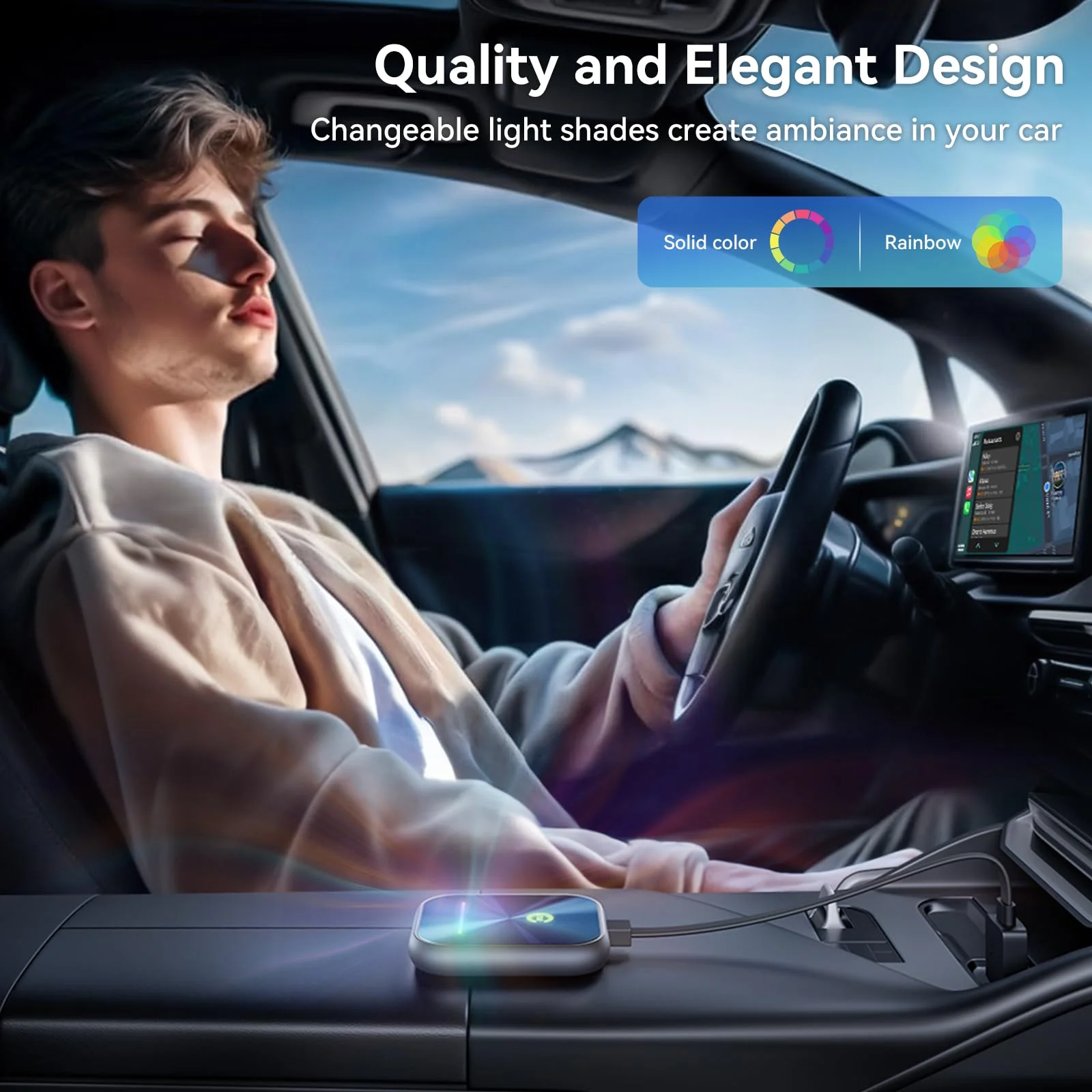 Wireless CarPlay Adapter 2024 Upgraded, 2 in 1 Wireless CarPlay & Android Auto Adapter Converts Factory Wired CarPlay to Wireless, Plug and Play Car Play Wireless Adapter, Compatible iPhone/Android - Image 8