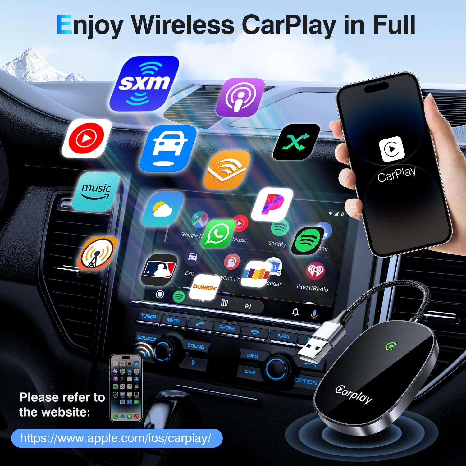 Wireless CarPlay Adapter 2025 Upgraded, Converts Factory Wired CarPlay to Wireless, Plug and Play Car Play Wireless Adapter, Compatible with iPhone Multi-User Seamless Connection Black - Image 8