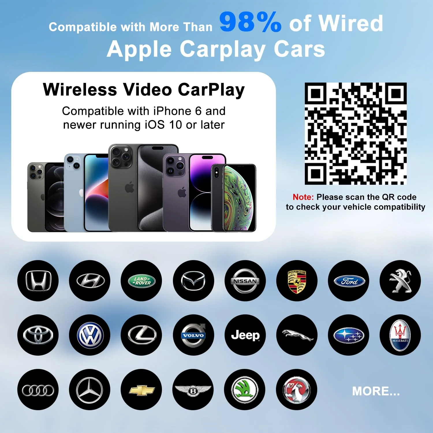 Wireless CarPlay Adapter, CarPlay Wireless Adapter Supports Netflix, YouTube, and Tiktok Stream Media Play, for OEM Wired CarPlay to Wireless Dongle, Fits for Cars from 2016 & iOS 10+ Phone - Image 5