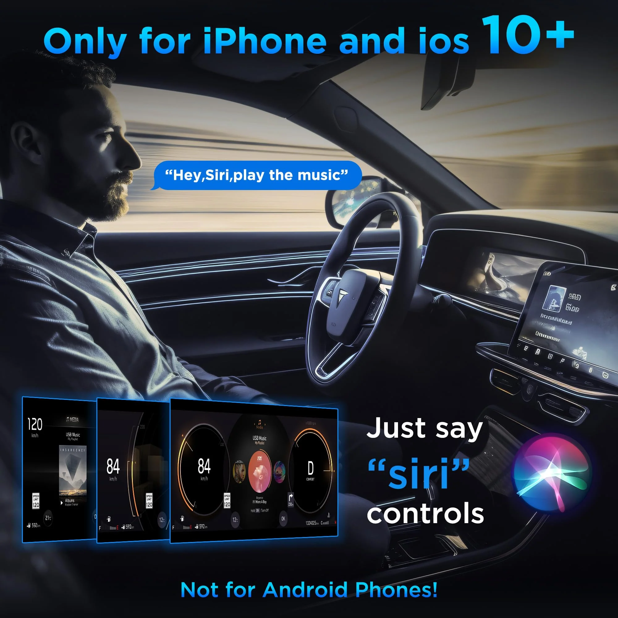 Wireless Carplay Adapter, Converts Wired to Wireless carplay Adapter for iPhone, Wireless Control Plug & Play Carplay for Cars from 2017 & for Apple iPhone iOS 10+ BY960H-CarPlay - Image 4