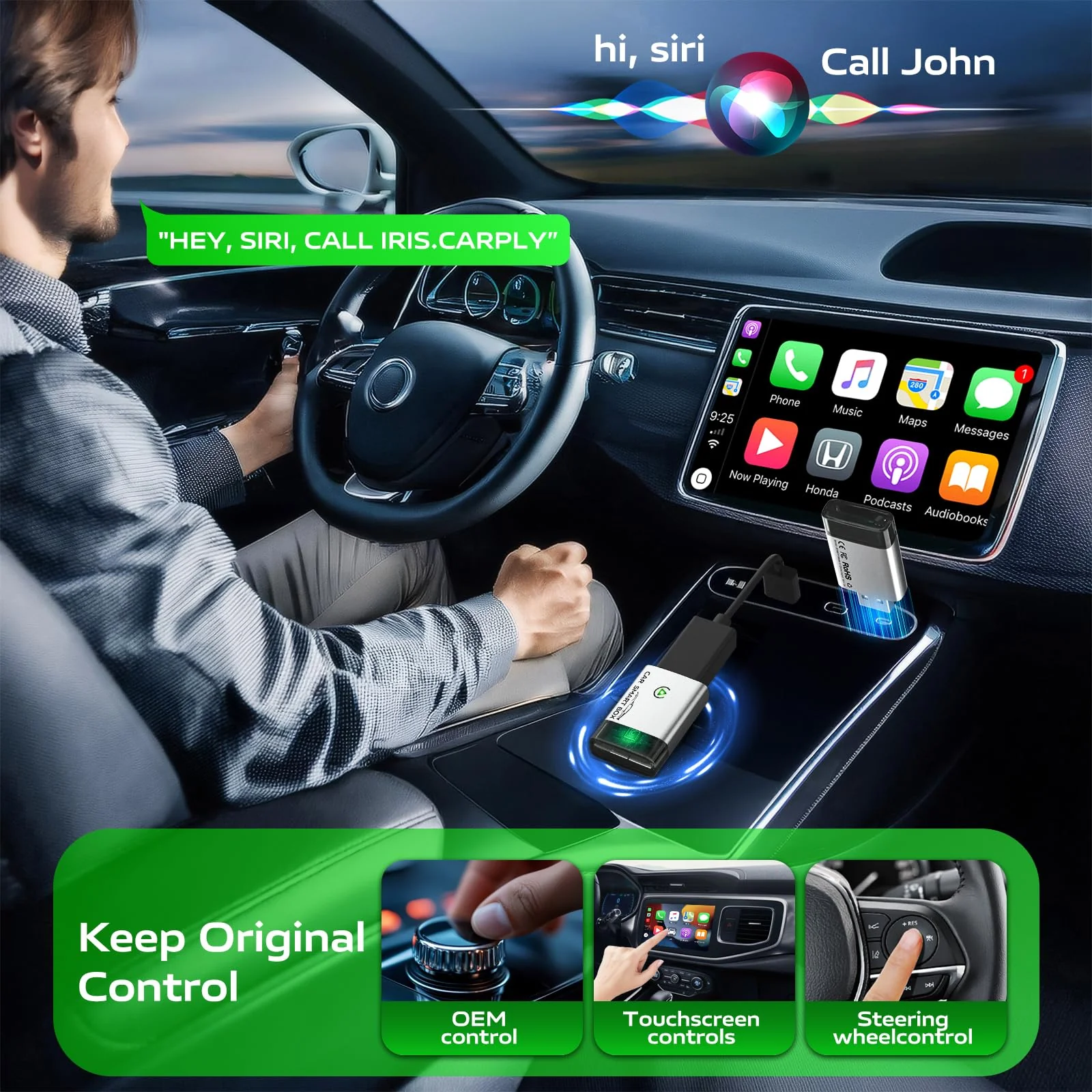 Wireless Carplay Adapter for Apple, 2024 Upgrade Bluetooth Carplay Convert Wired to Wireless, Carplay Wireless Adapter for iPhone Apple Dongle iOS10+, Carpaly for Cars Keeps Fastest Stable in 2016+Car Mini - Image 3