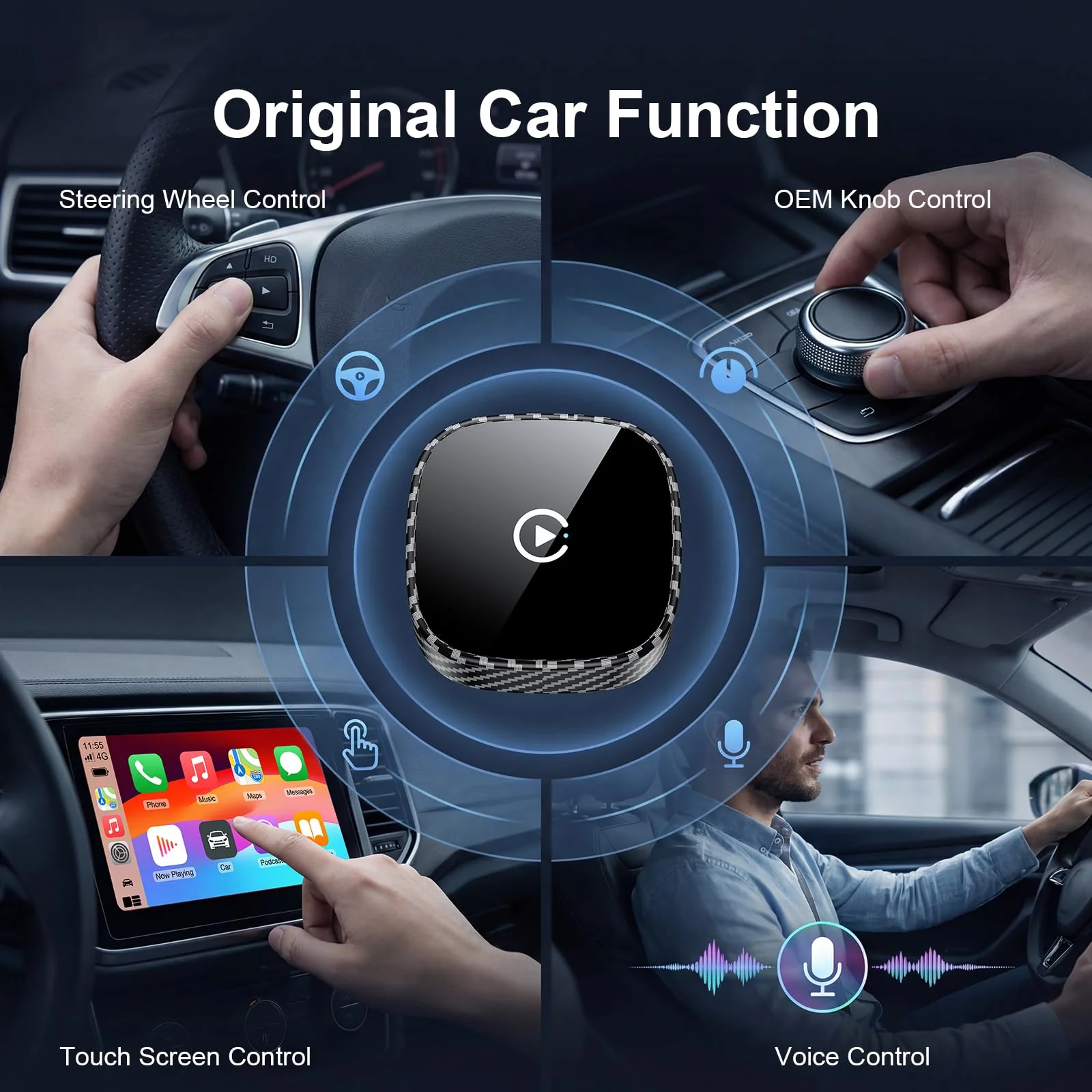 Wireless CarPlay Adapter for Apple iPhone & Android Auto 2026 Upgrade - Bluetooth & Wi-Fi, Plug & Play, 3X Fast Auto-Reconnect, No Latency, Convert Wired to Wireless Car Play Adapter (Black) - Image 5