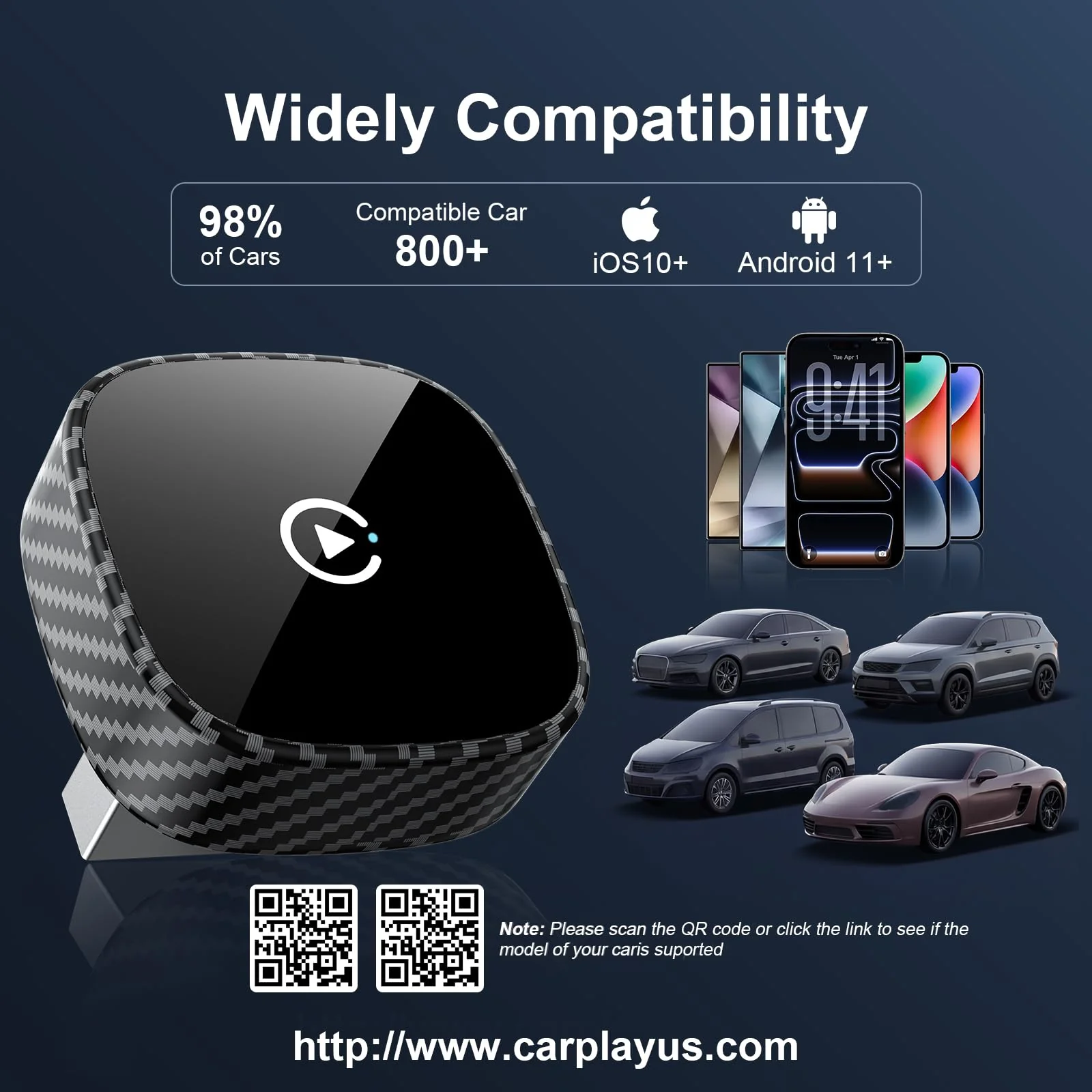 Wireless CarPlay Adapter for Apple iPhone & Android Auto 2026 Upgrade - Bluetooth & Wi-Fi, Plug & Play, 3X Fast Auto-Reconnect, No Latency, Convert Wired to Wireless Car Play Adapter (Black) - Image 6