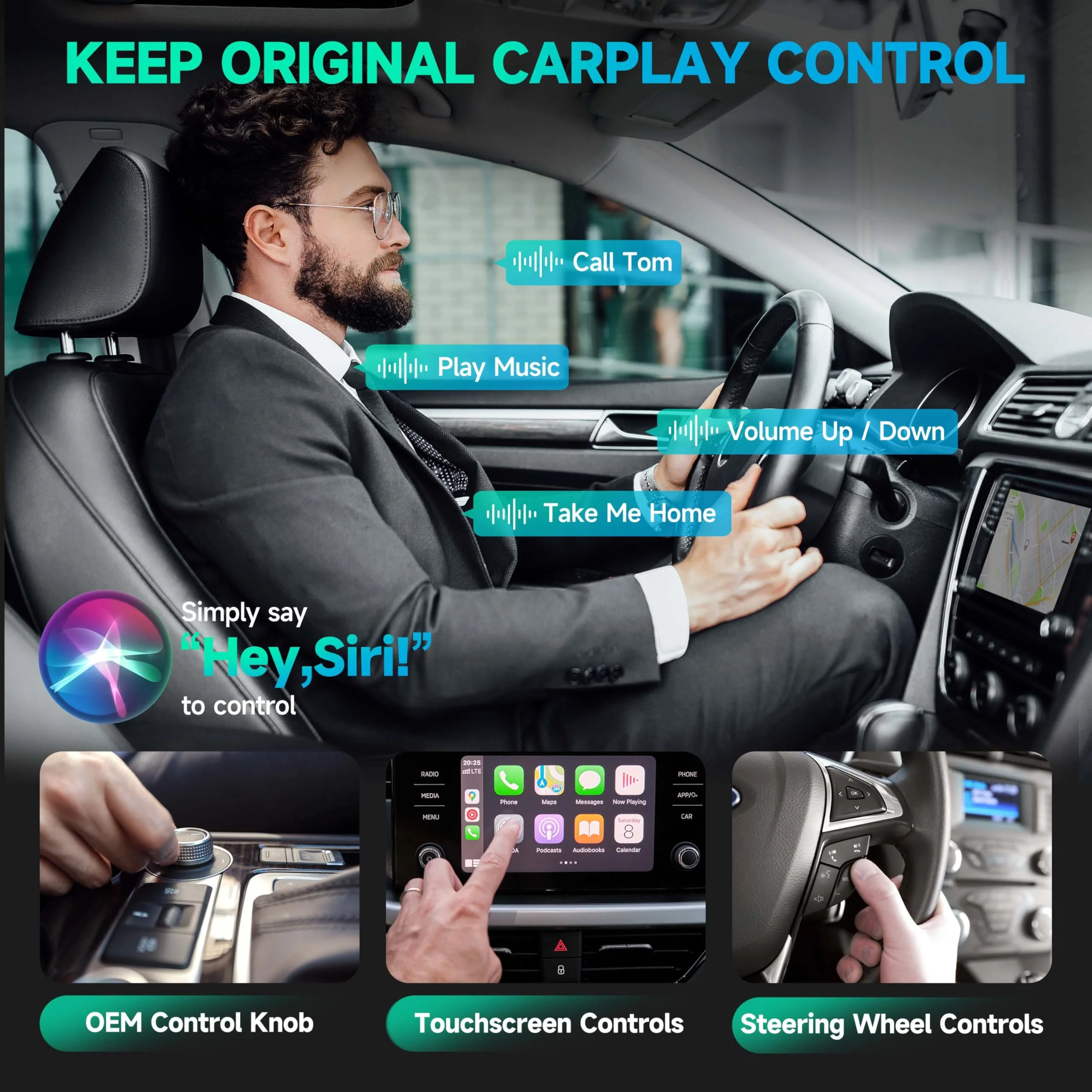 Wireless CarPlay Adapter for iPhone, Apple CarPlay Wireless Adapter 2024, Plug & Play Conversion from Wired to Wireless Bluetooth CarPlay, No Latency for iOS 10+ and Cars from 2016, USB Tpye A USB Type A - Image 3