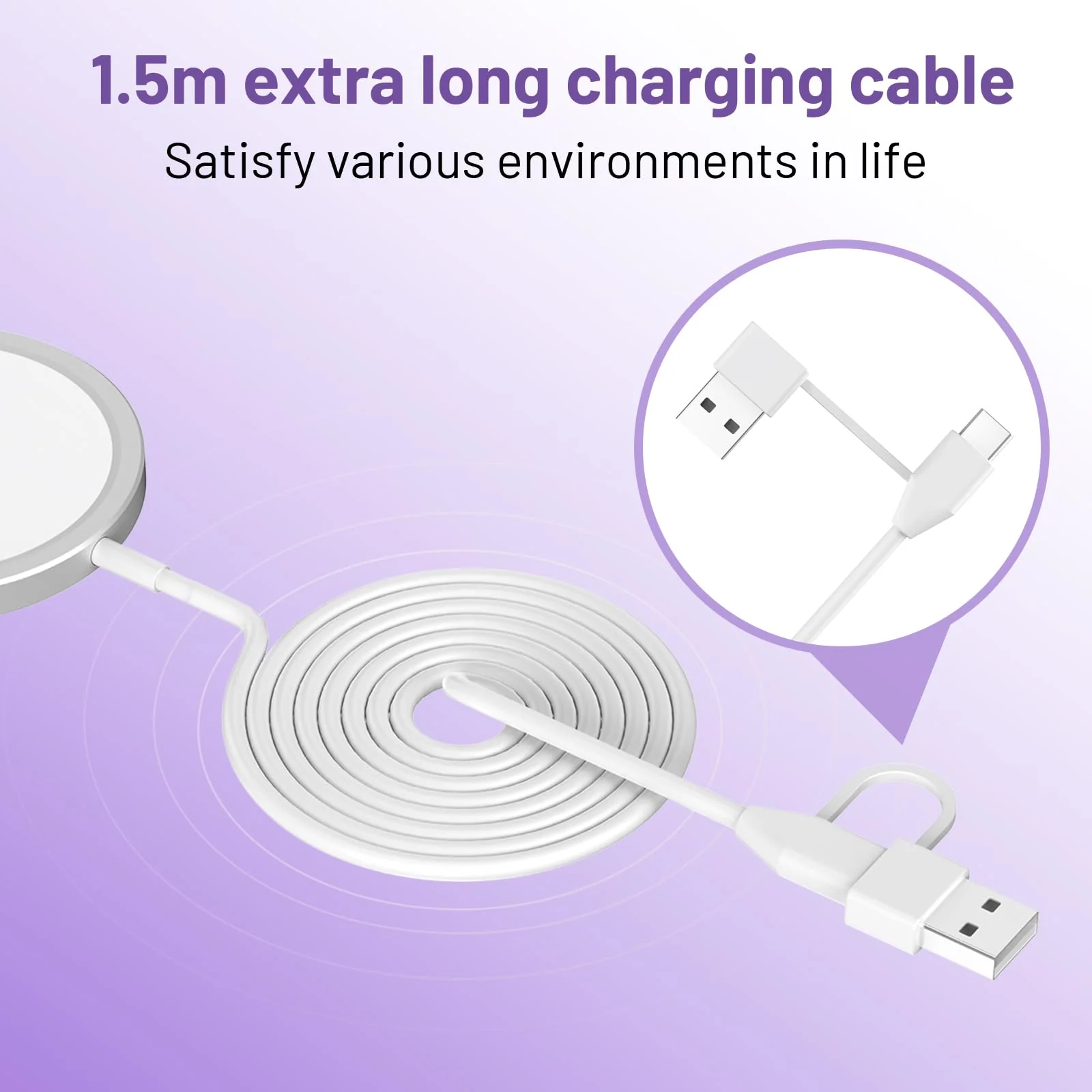 Wireless Charging Dock Metal Aluminum alloy Metarial for Yoto Player 3, Includes 4.9 Ft USB-C Cable & Charging Adapter Block, Power Dock Compatible with Yoto 3rd Gen Player for Home Travel Use - Image 7
