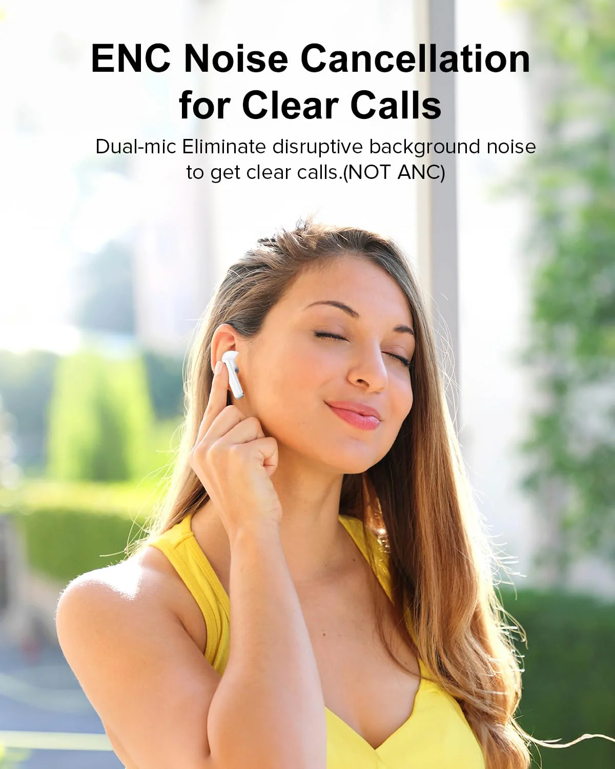 Wireless Earbuds, 42H Playtime Bluetooth 5.3 Headphones, HIFI Stereo Call Noise Cancelling Earbuds, IPX7 Waterproof Stereo in-Ear Earphones with LED Display for IOS Android Cell Phone (White) White - Image 5