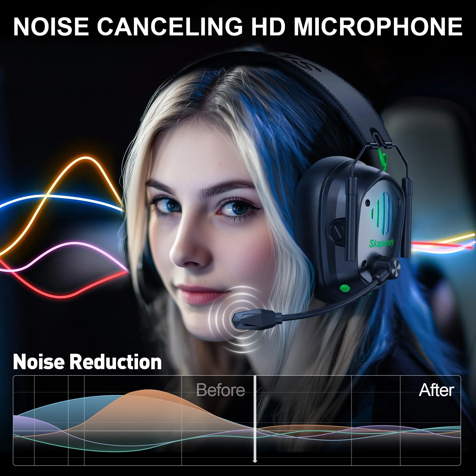 Wireless Gaming Headset for PS5, PS4, PC, Switch – 2.4GHz & Bluetooth Headphones with Mic, 20ms Low Latency, 3D Stereo Sound, ENC Noise Canceling, RGB Lighting, 50H Battery Life Graphite Black - Image 2