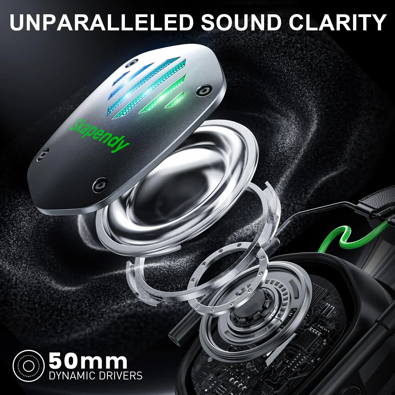Wireless Gaming Headset for PS5, PS4, PC, Switch – 2.4GHz & Bluetooth Headphones with Mic, 20ms Low Latency, 3D Stereo Sound, ENC Noise Canceling, RGB Lighting, 50H Battery Life Graphite Black - Image 4