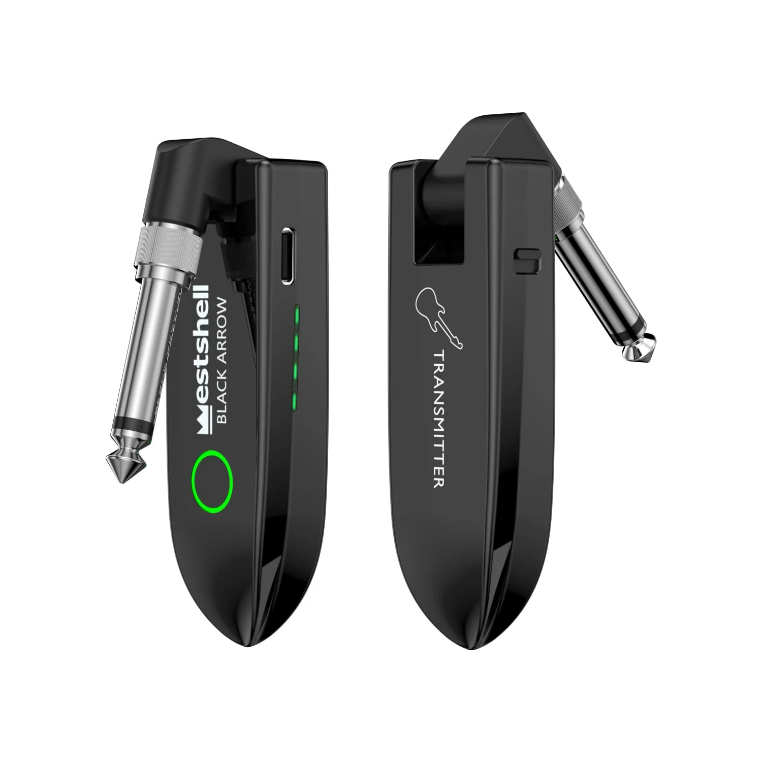 Wireless Guitar System, Digital Wireless System Wireless Guitar Transmitter Receiver Support Multi Channels Rechargeable Long Battery Life for Guitar Bass Electric Instruments (Dark Black) Dark Black