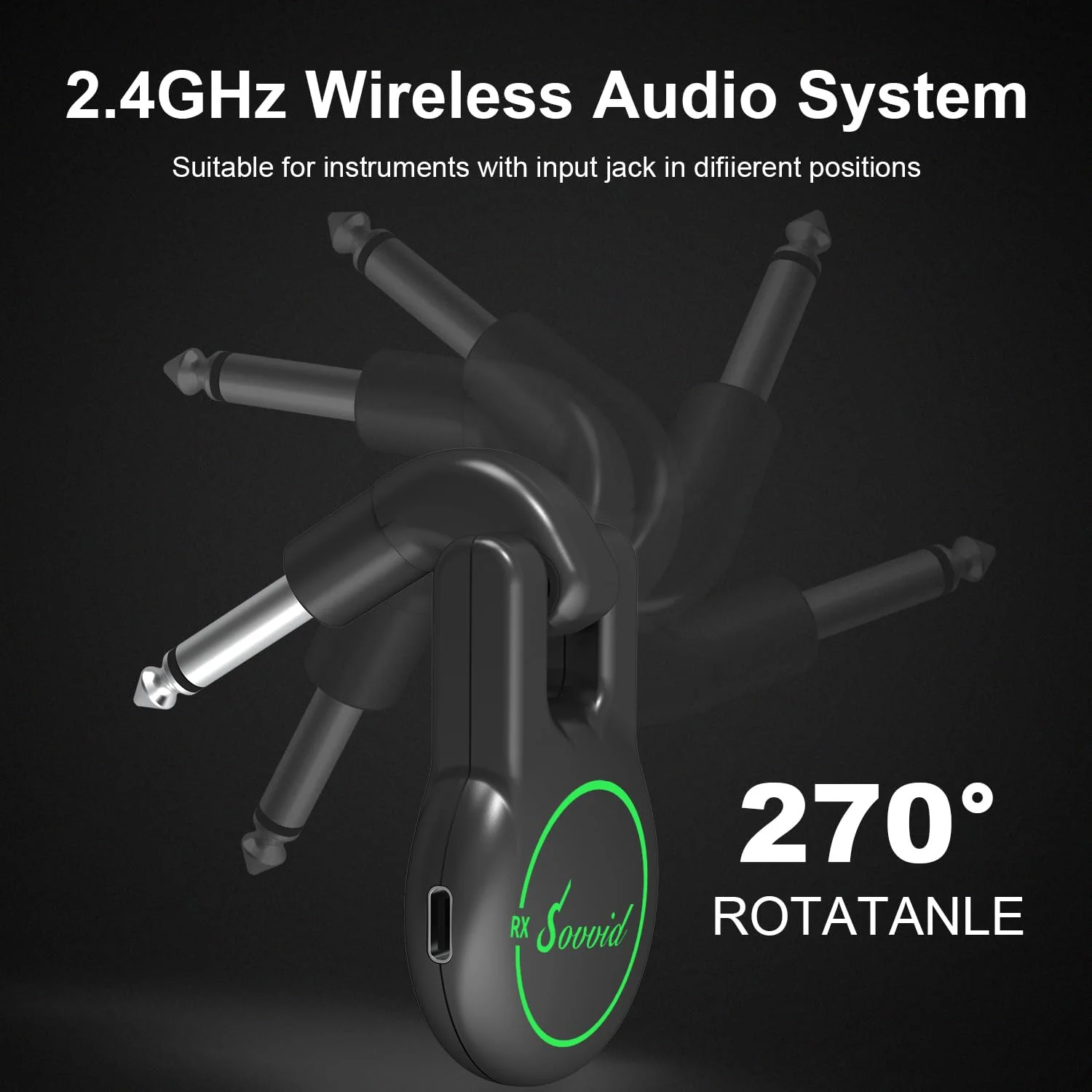 Wireless Guitar System, Wireless Guitar Transmitter Receiver Rechargeable Audio Wireless Transmitter Receiver with 11 Hours Usage Time for Electric Musical Instruments Guitar Bass - Image 4