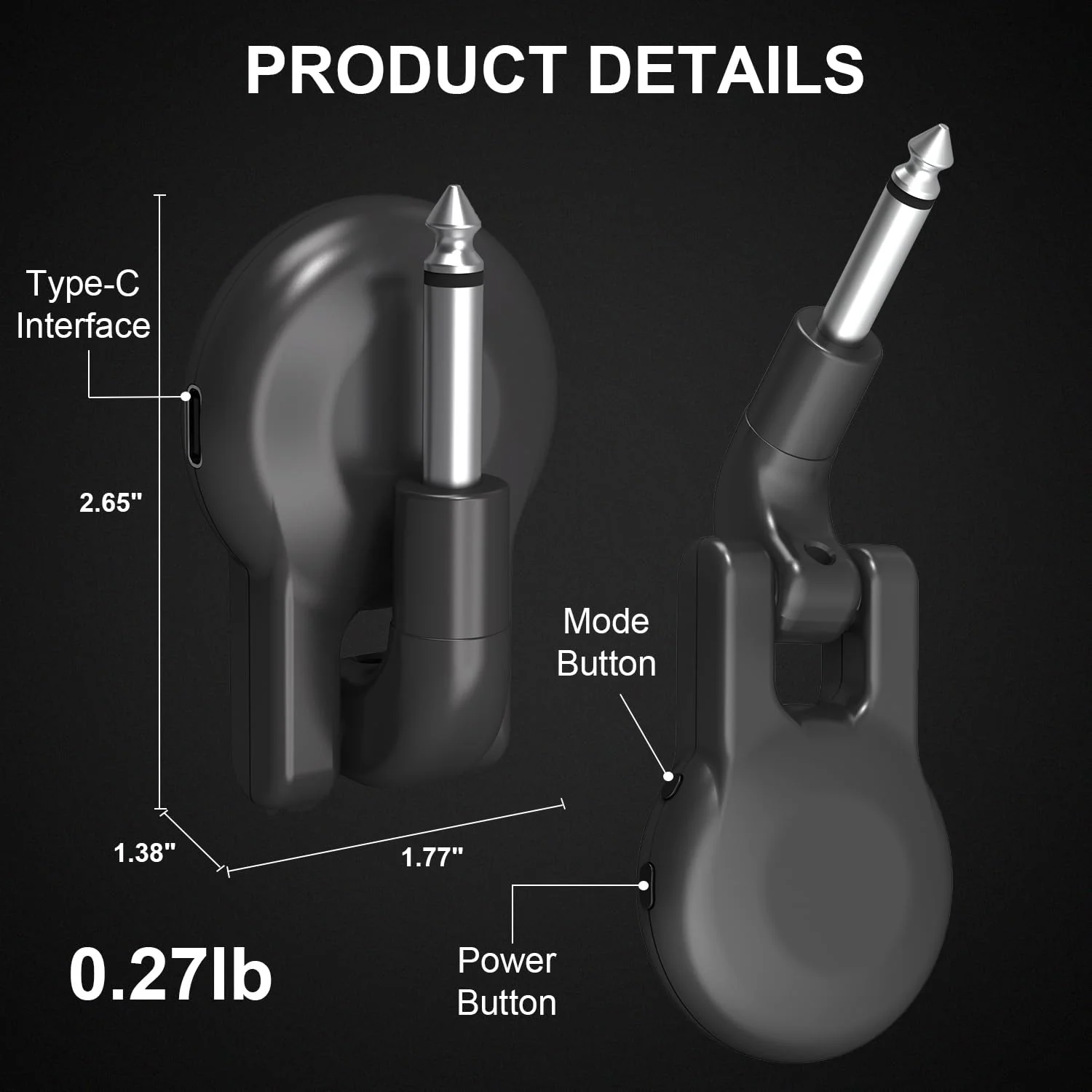Wireless Guitar System, Wireless Guitar Transmitter Receiver Rechargeable Audio Wireless Transmitter Receiver with 11 Hours Usage Time for Electric Musical Instruments Guitar Bass - Image 6