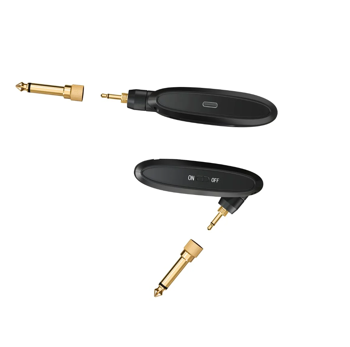 Wireless Guitar Transmitter Receiver 2.4GHz Rechargeable, 6.35mm and 3.5mm Plugs Audio Wireless Guitar System 250° Rotatable for Bass Keyboard Drums Multiple Instruments (A10 Black) - Image 3