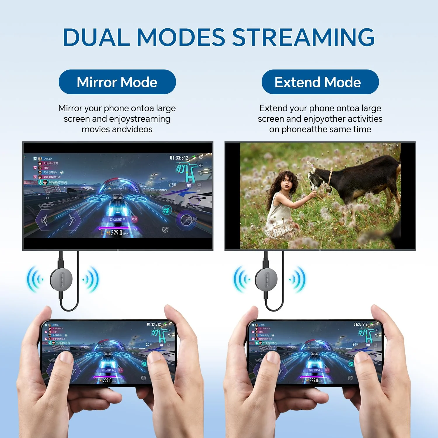 Wireless HDMI Display Dongle Adapter – Miracast Dongle, DLNA, AirPlay - Plug & Play Video/Audio Streaming from Laptop, PC, Smartphone to HDTV, Projector, Monitor - Image 3