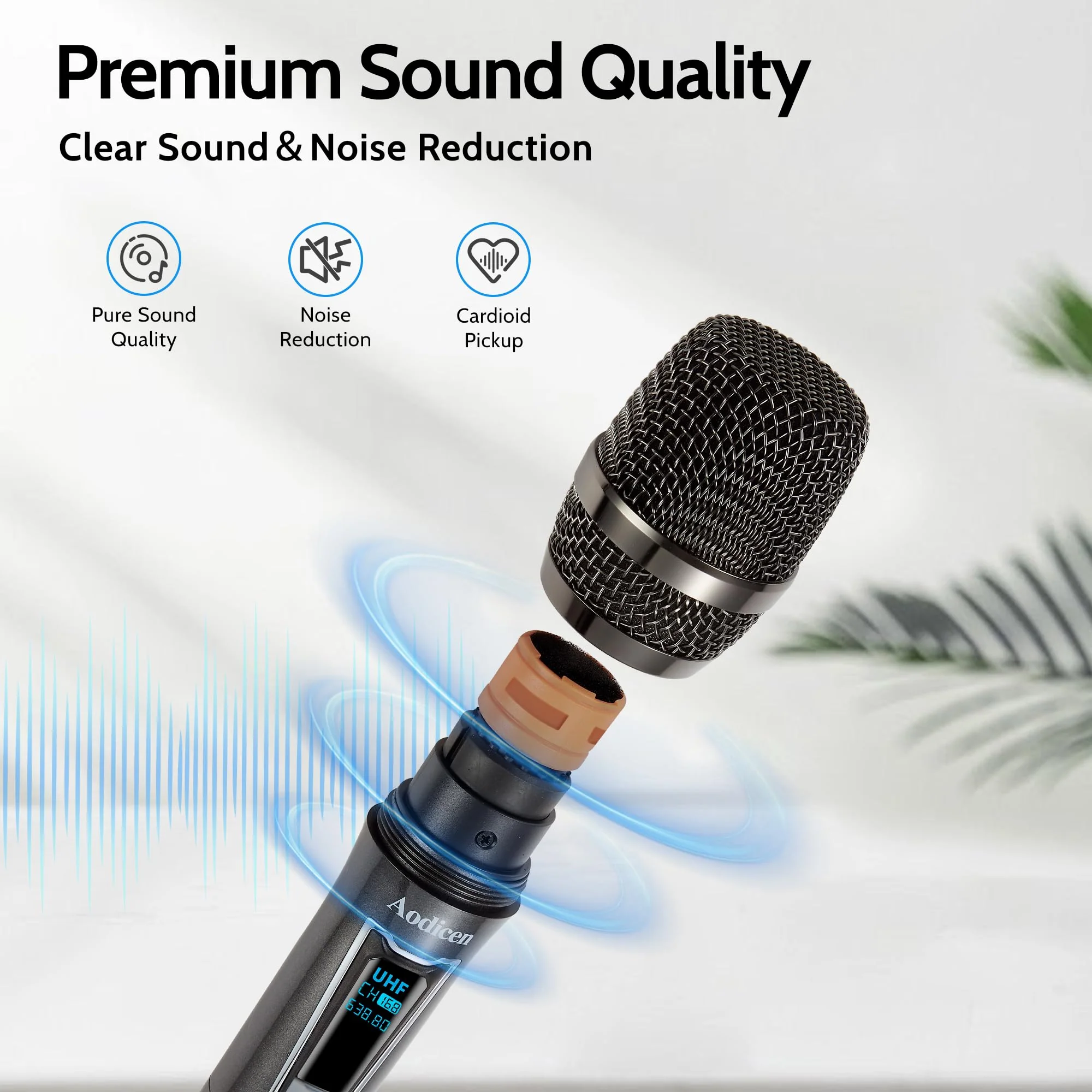 Wireless Karaoke Microphone - Plug & Play Handheld Mic System with Receiver for Smart TV, Singing, Parties (Black, 2 Mic) Black - Image 2