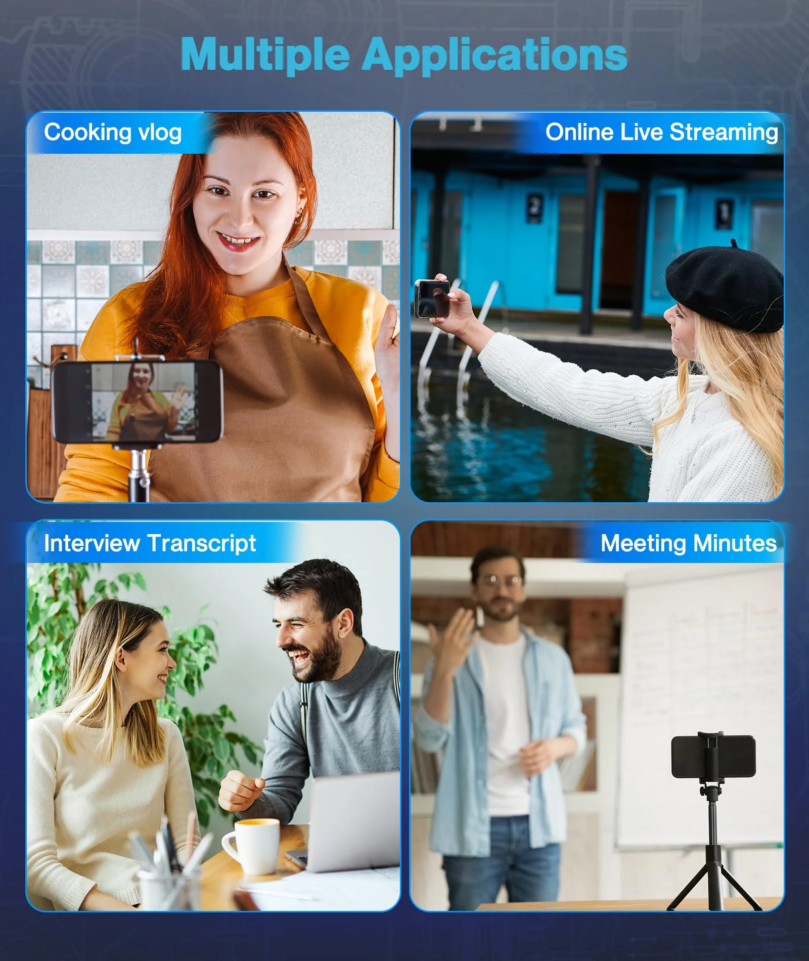 Wireless Lavalier Microphone for Android/iPhone/Computer/Laptop, Wireless Mic for iPhone15 with Noise Reduction Chip, Mini Microphone for Recording Podcast YouTube, TikTok(2 Pack) - Image 6