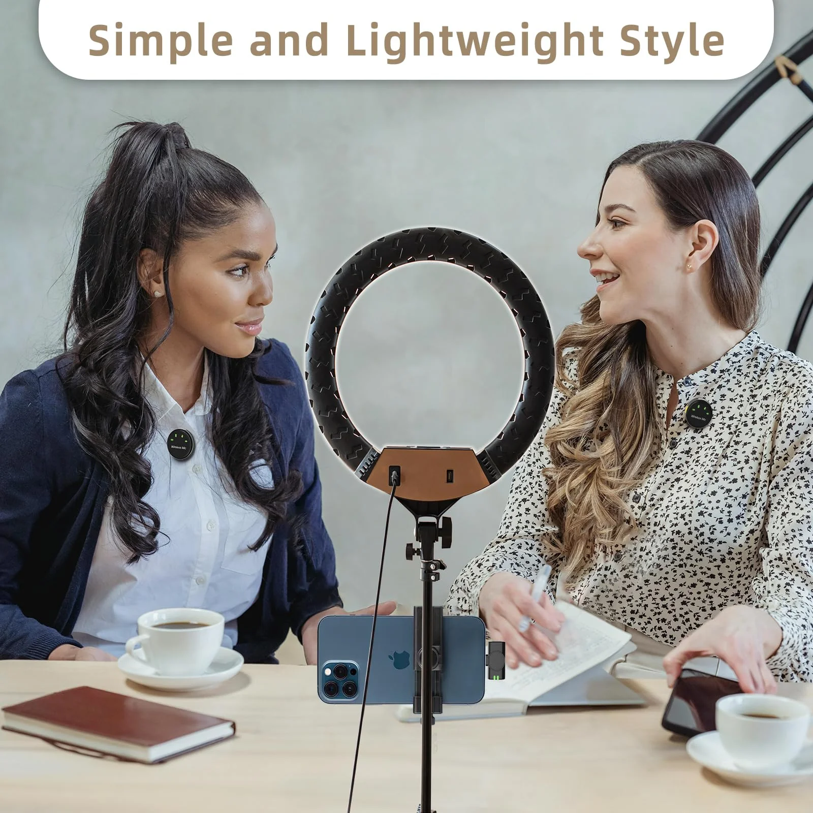 Wireless Lavalier Microphone for iPhone 15 16, iOS and Android Devices,with Noise Cancelling,Wireless Mic for Video Recording Interview Podcast Vlog, Mini Microphone for YouTube Tiktok for Android - Image 2