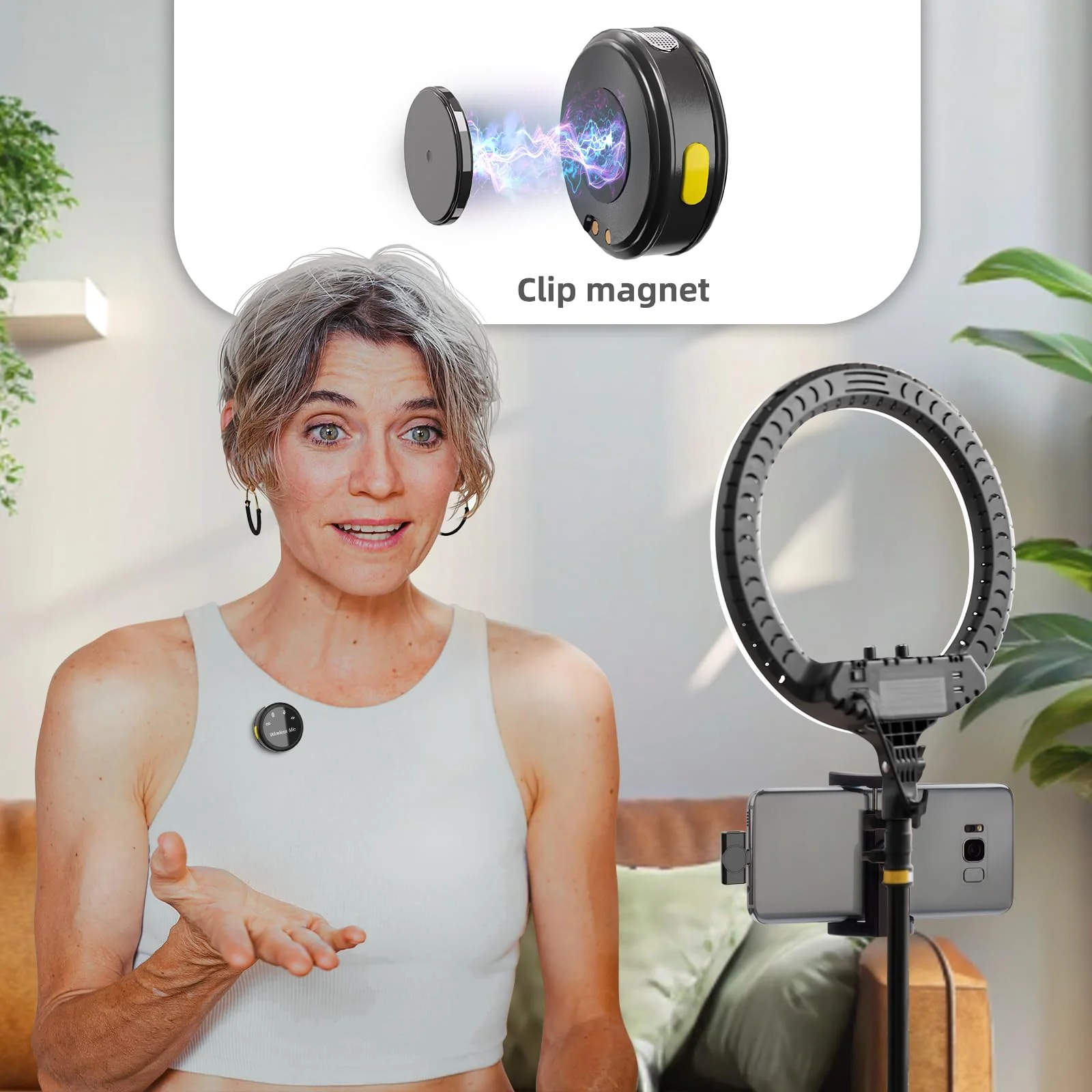 Wireless Lavalier Microphone for iPhone 15 16, iOS and Android Devices,with Noise Cancelling,Wireless Mic for Video Recording Interview Podcast Vlog, Mini Microphone for YouTube Tiktok for Android - Image 5