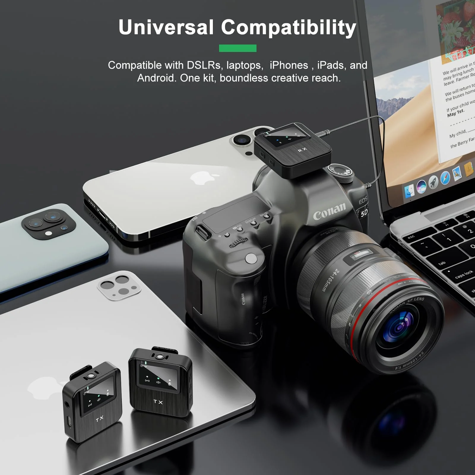 Wireless Lavalier Microphone for iPhone 16/15/14,Android,Camera,ipad and Laptop,Small iPhone Mic for Video Recording,TikTok,Noise Cancelling,48KHz/24Bit,10H Battery Life-K63 - Image 4