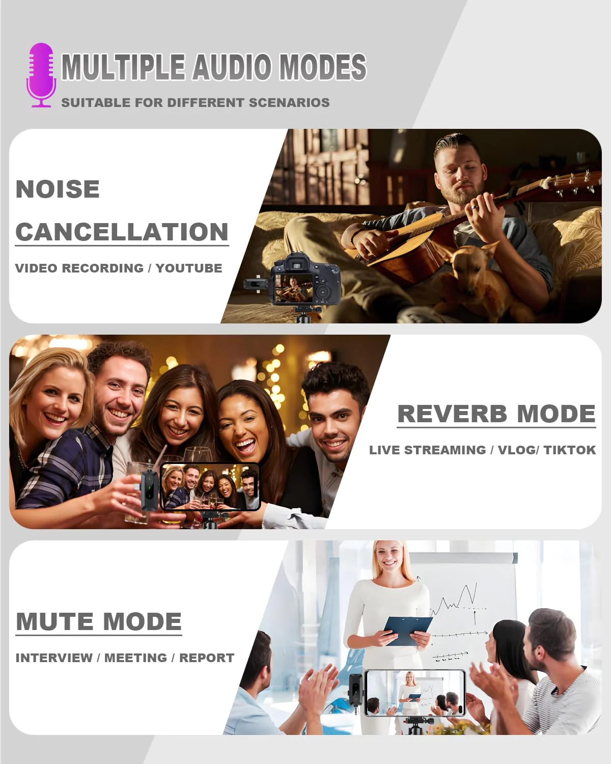 Wireless Lavalier Microphone for iPhone 5-14 / iPad - Professional Noise Reduction Wireless Microphone, Lightning Lapel Mini Microphones for Tiktok, YouTube, Vlog, Recording, Live Streaming - Image 7