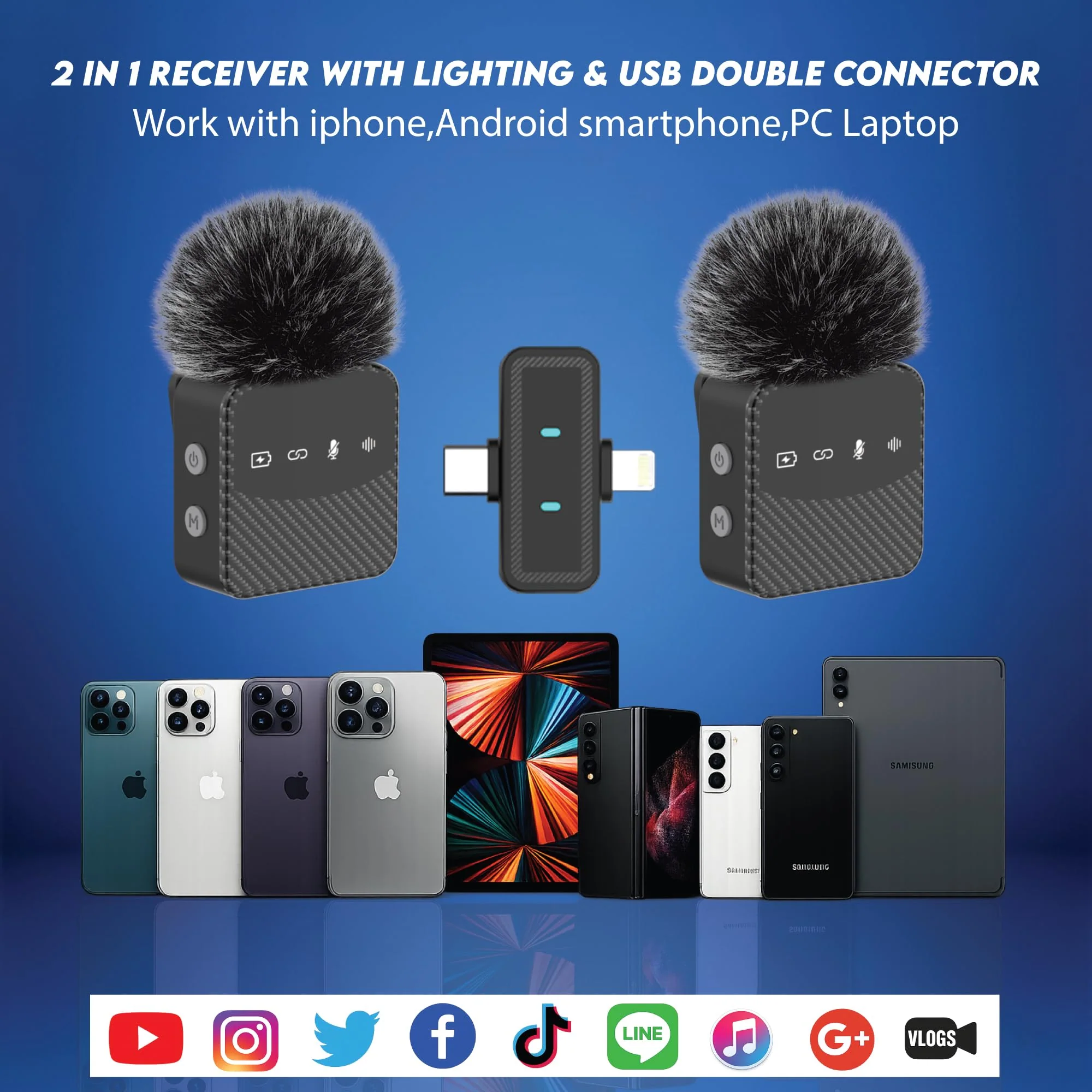 Wireless Lavalier Microphone for iPhone & Android, Auto-Pairing Noise-Reduction Clip-On Mini-Mic with Charging Case, Headphone Monitoring, Wide Compatibility for Recording & Vlogging - Image 4