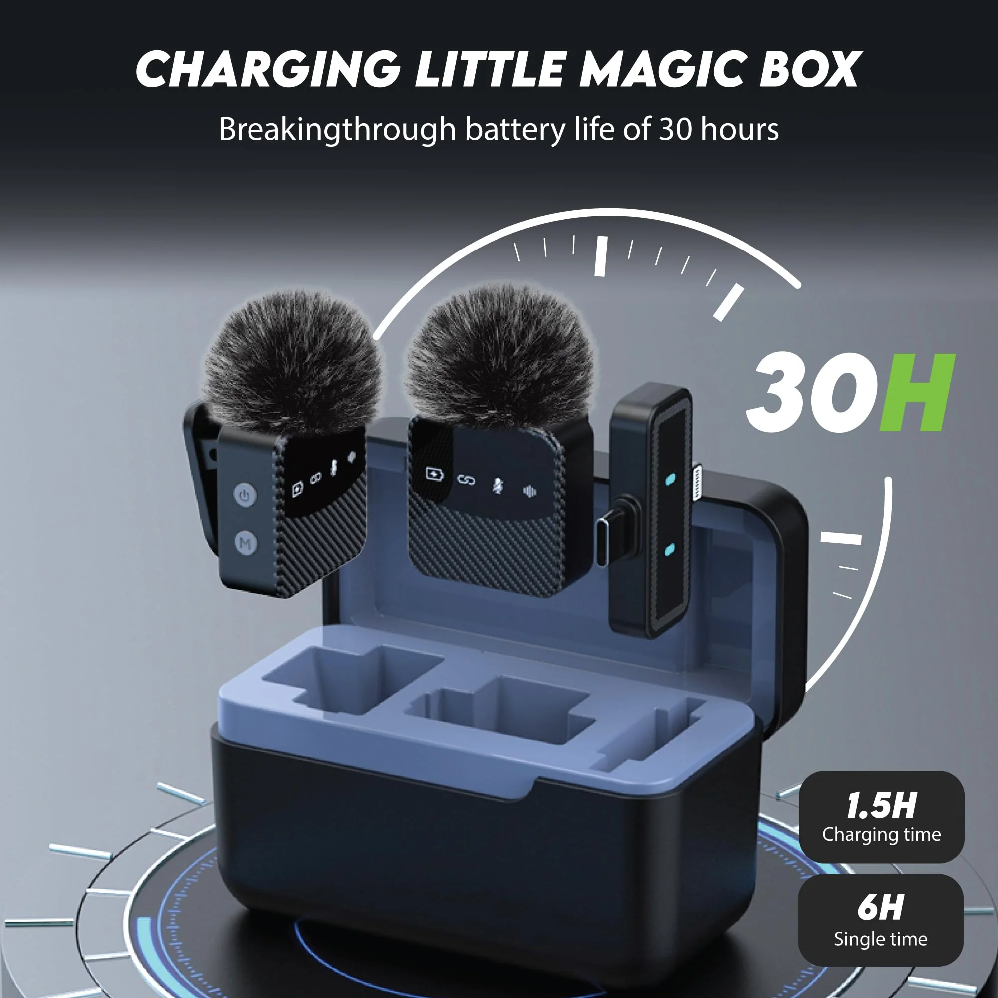 Wireless Lavalier Microphone for iPhone & Android, Auto-Pairing Noise-Reduction Clip-On Mini-Mic with Charging Case, Headphone Monitoring, Wide Compatibility for Recording & Vlogging - Image 5