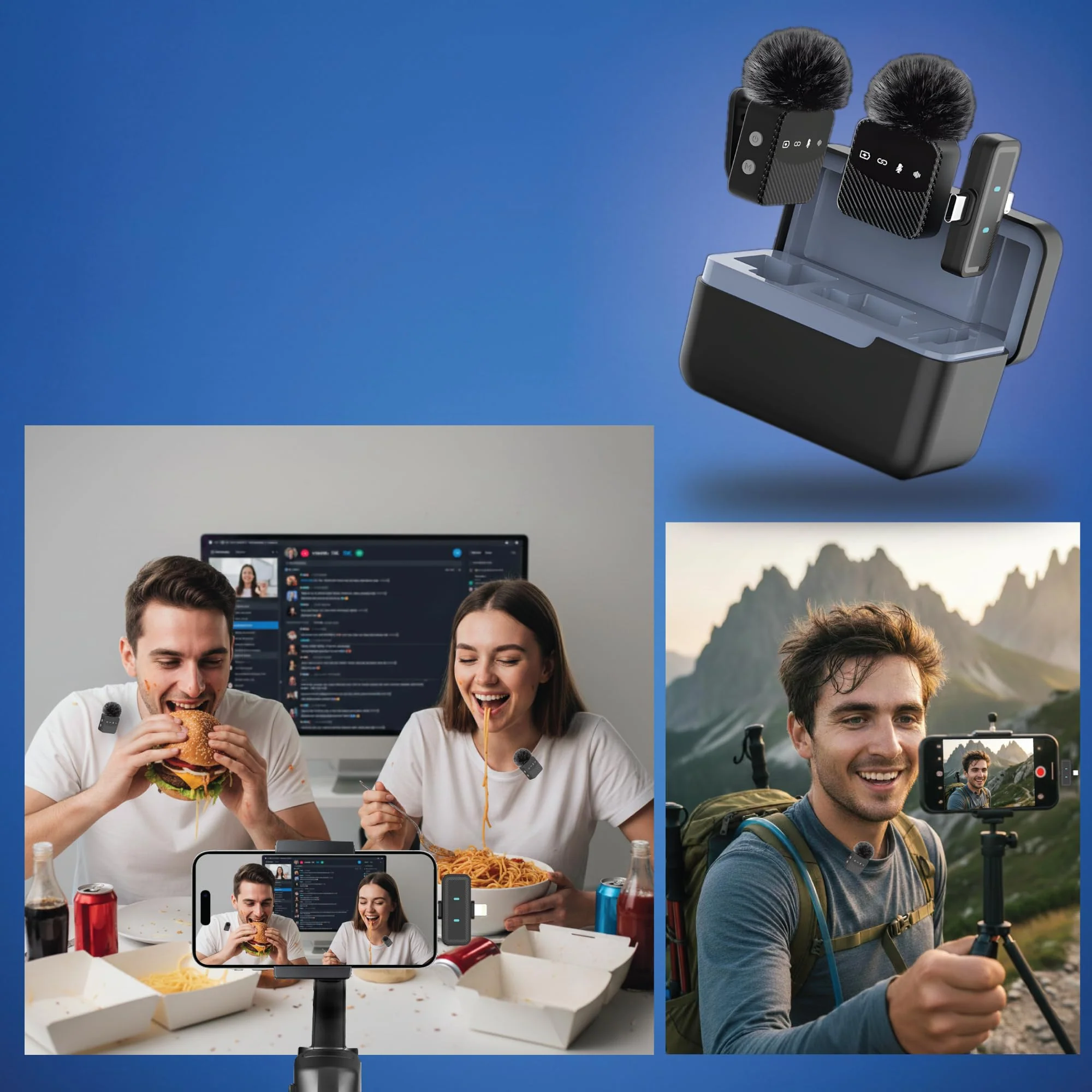 Wireless Lavalier Microphone for iPhone & Android, Auto-Pairing Noise-Reduction Clip-On Mini-Mic with Charging Case, Headphone Monitoring, Wide Compatibility for Recording & Vlogging - Image 7