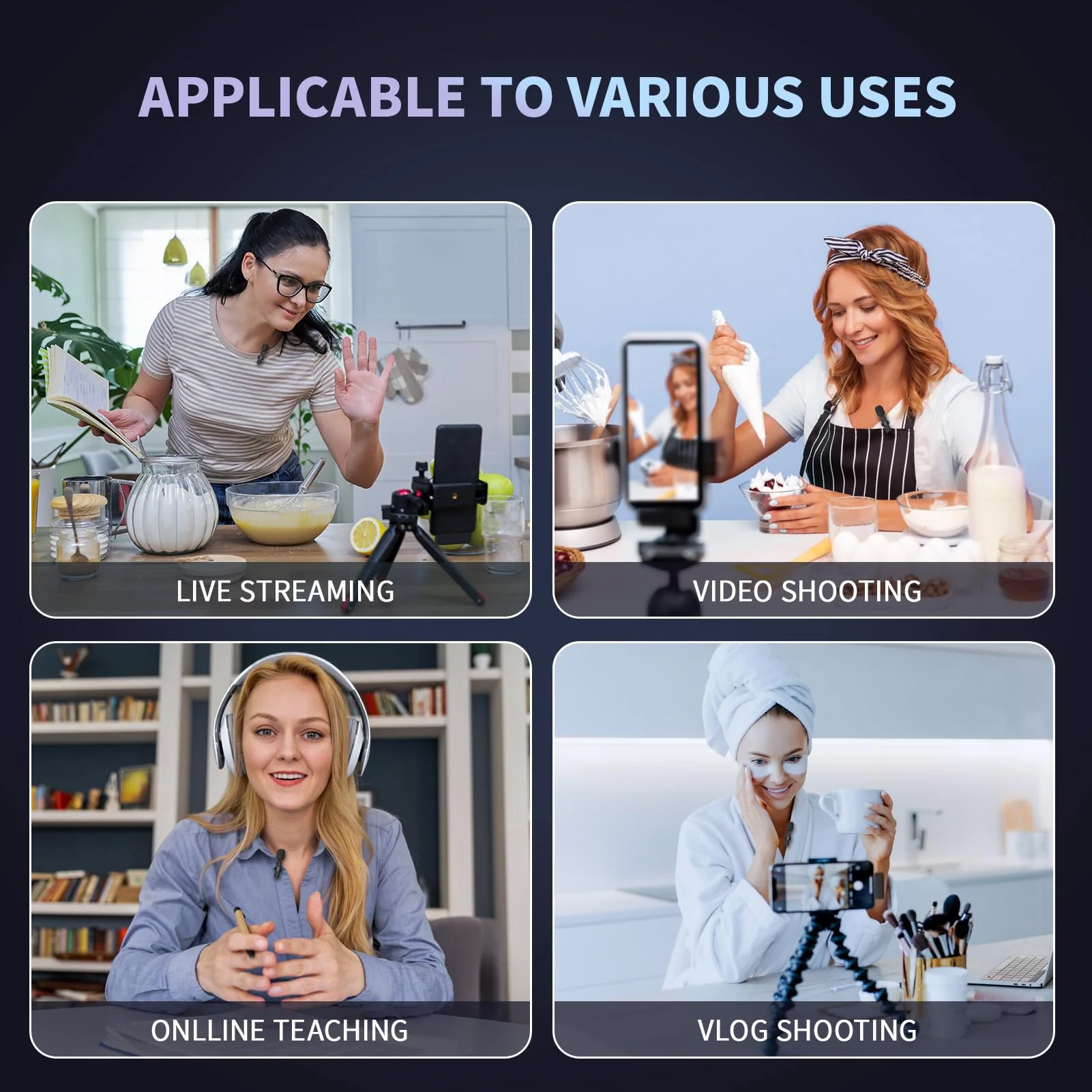Wireless Lavalier Microphone for iPhone Android Camera with Furry Windproof Covers, Dual Lavalier Microphone for Interviews, Live Streaming, YouTube, TikTok, Plug-Play, 3-in-1 Receiver 3 in 1 - Image 7