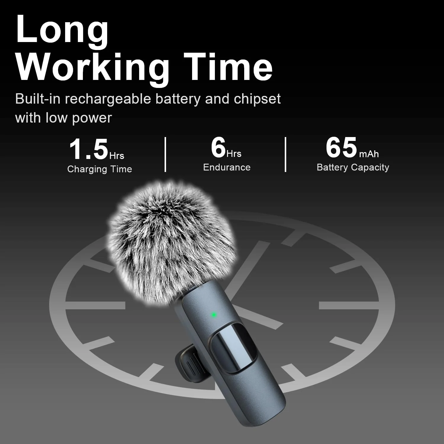 Wireless Lavalier Microphone for iPhone - Android, iPad, Tablets, Bluetooth Mini Microphone with Noise Canceling,65FT Transmission,6H Battery Life, Professional Lapel Mic for Video Recording - Image 5
