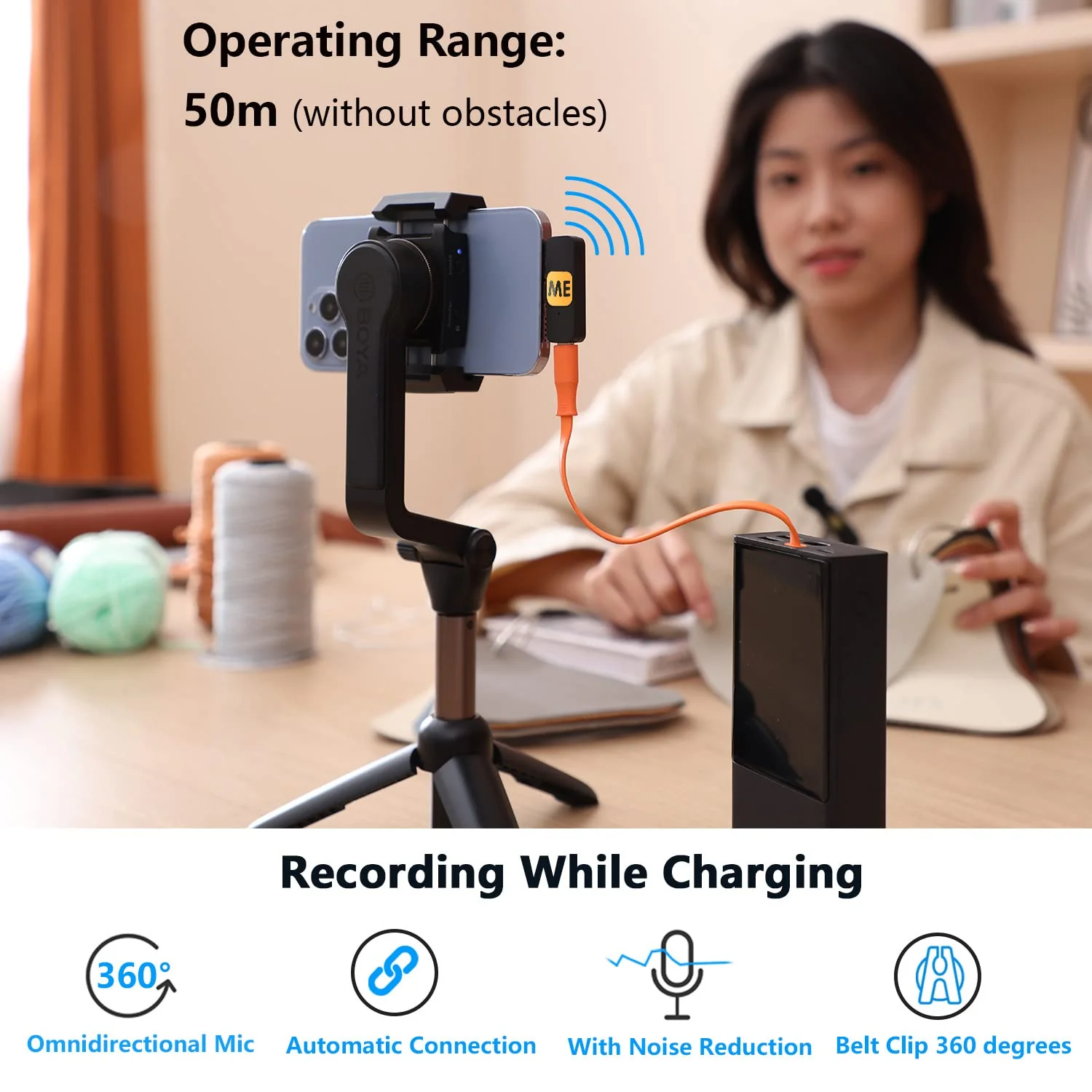 Wireless Lavalier Microphone for iPhone iPad Plug Play Lightning Microphones Mini Noise Cancellation Cordless Clip on Lapel Mic for Video Recording Interview Vlogging YouTube Live Streaming ME MIC-S2 - Image 7
