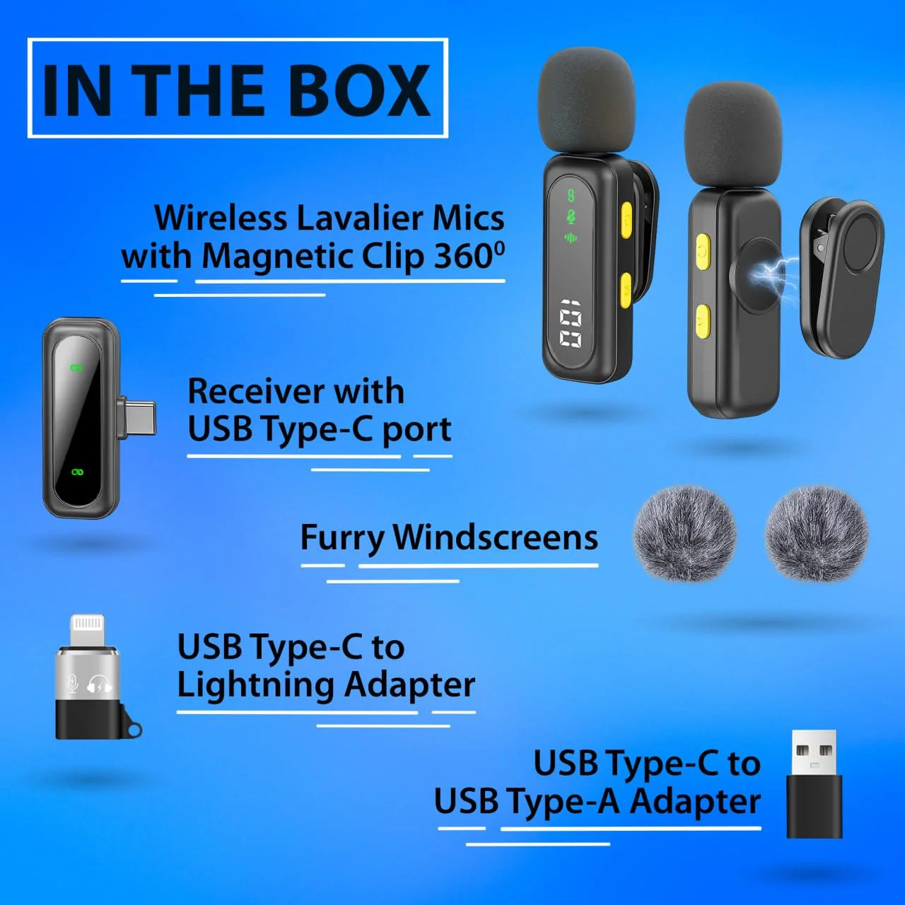 Wireless Lavalier Microphone for iPhone Mini Mic Android/Tablet/PC Video Recording Clip-on Mics with Rotatable Clip&Denoise Recording, Ideal for Vlog Tiktok Youtube Podcast Content Creator - Image 3
