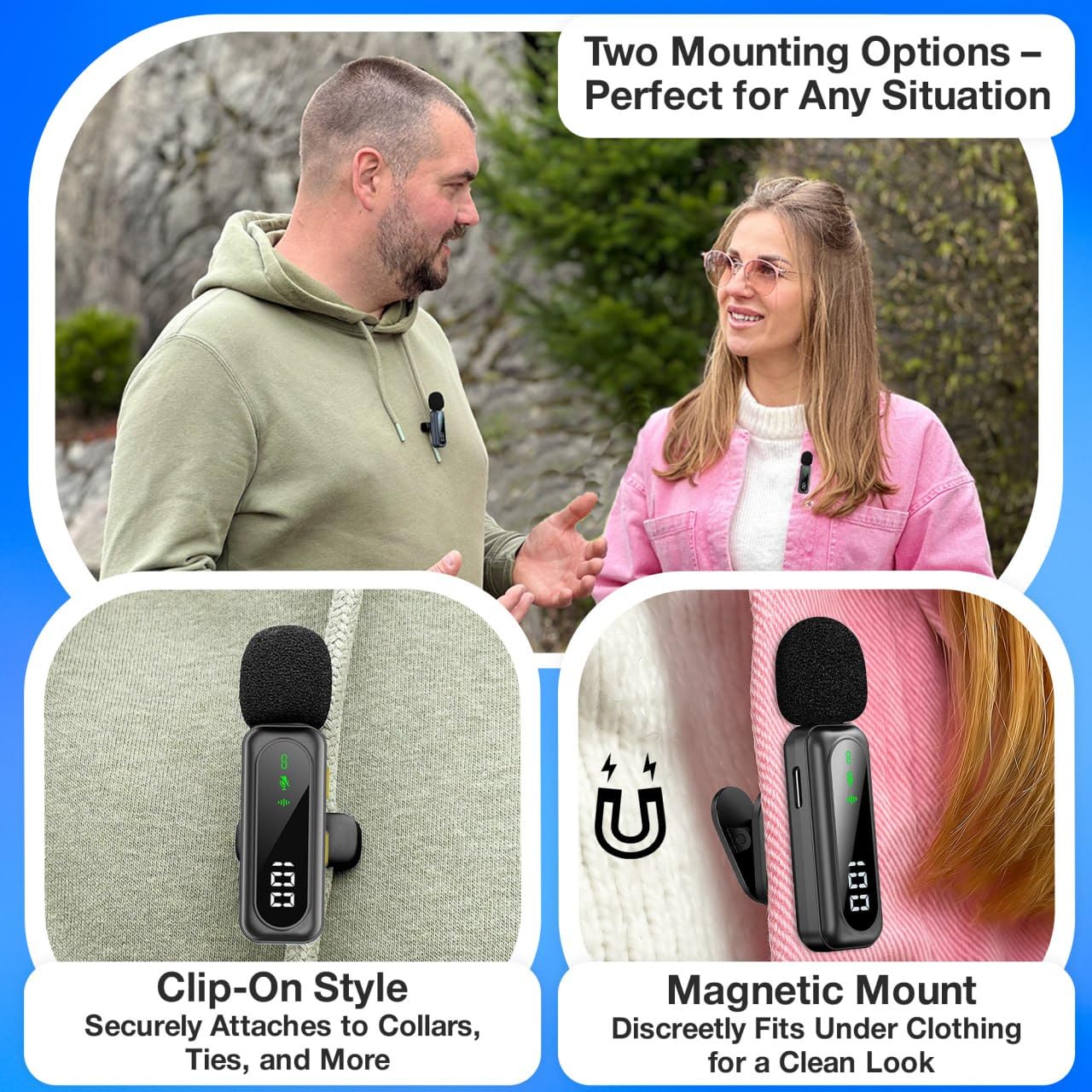 Wireless Lavalier Microphone for iPhone Mini Mic Android/Tablet/PC Video Recording Clip-on Mics with Rotatable Clip&Denoise Recording, Ideal for Vlog Tiktok Youtube Podcast Content Creator - Image 4